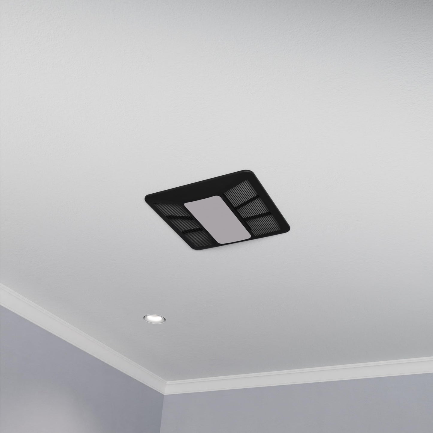 ANZZI Exhaust Fan 100 CFM 1.5 Sones Bathroom Exhaust Fan with Light & Humidity Sensor, Ceiling Mount (Black)