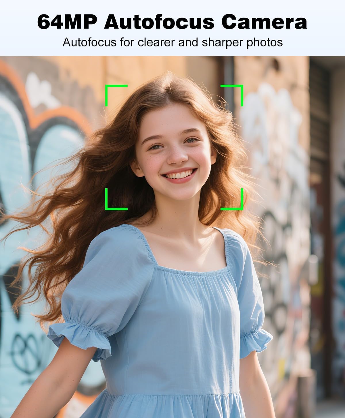 EJXHKNF 4K 64MP 16X 2 32GB Digital Camera for Photography, Autofocus Vlogging Camera for YouTube Video, Rear and Front