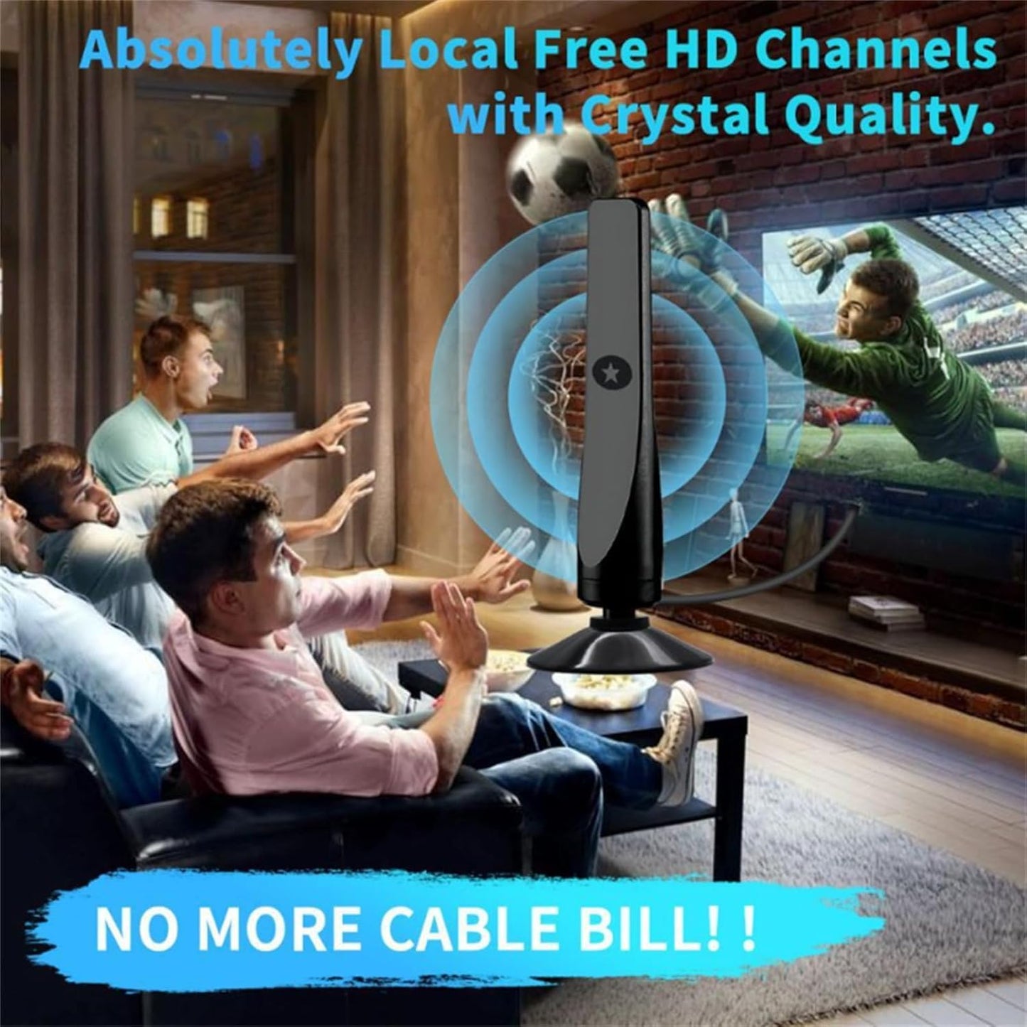Logchci 4K 8K 1080p (2) Broadwave Antenna, TV Antenna Indoor, Amplified HD Digital TV Antennas, Miles Coverage Range