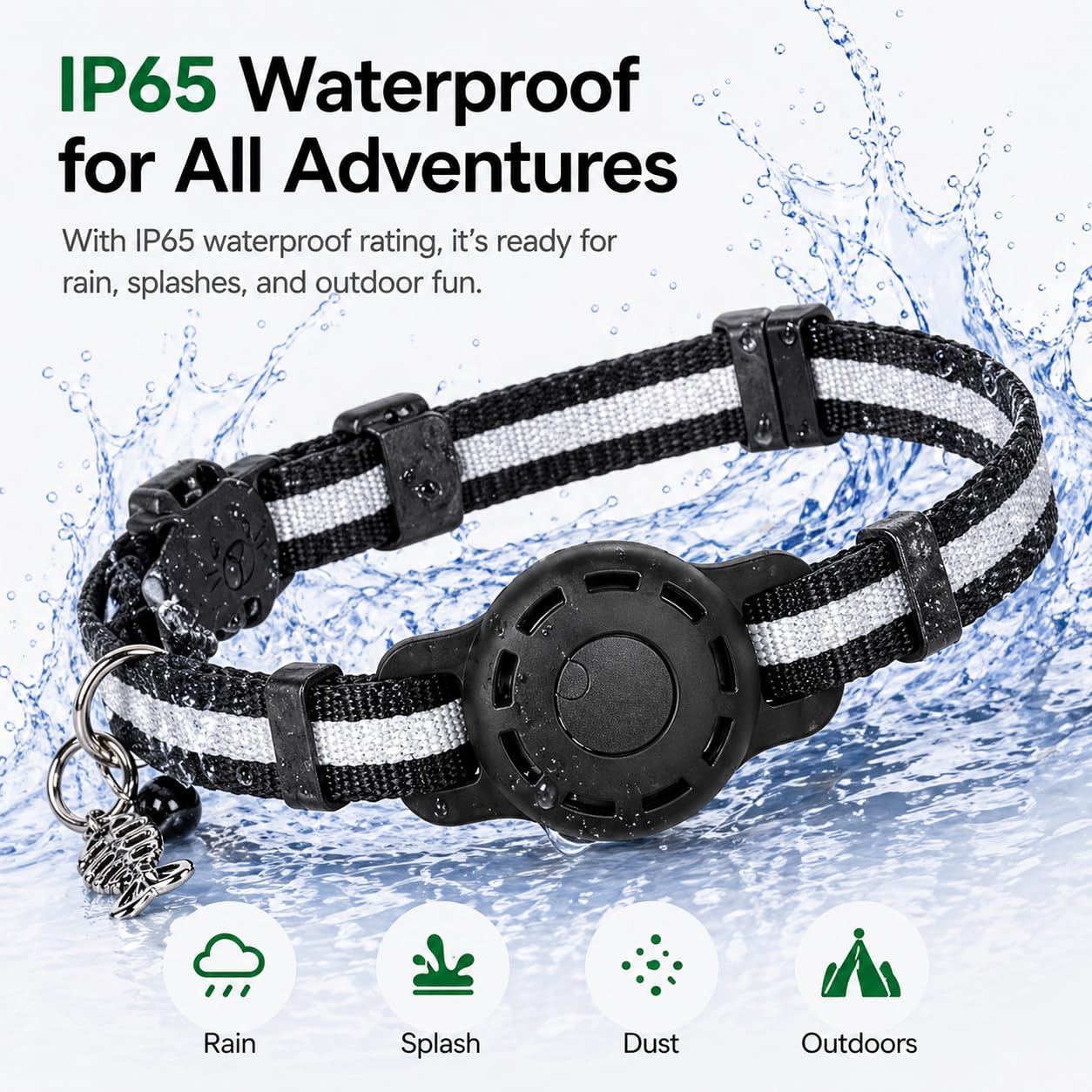JNLIK GPS Collar for Cats (Android Only) Smart tag,Pet Tracker,Waterproof Compatible with Google Find My,No Monthly