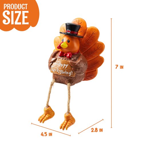 JOYIN 3 PCS Thanksgiving Turkey Tabletop Centerpiece Decor, Resin Turkey Figurines, Thanksgiving Decoration, Autumn Decor, Fall Harvest Home Decorations, Indoor Kitchen Decor, Party Supplies