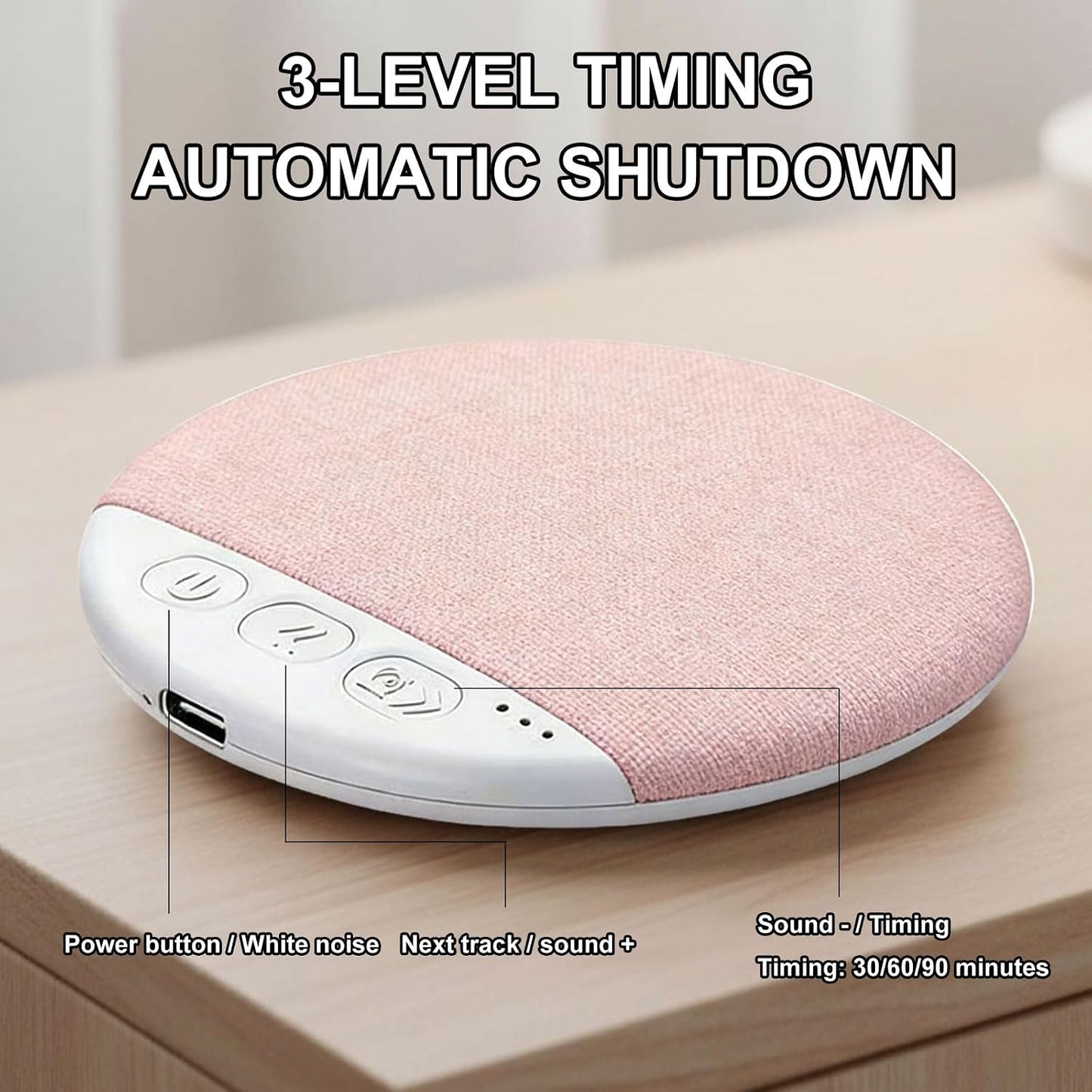 BibYuga Pillow Speakers for Sleeping,Bluetooth Under Pillow Speaker with White Noise Timer Wireless Headphones Wireless