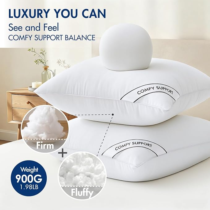 MIULEE 24x24 Inch Pillows Inserts, Pack of 2 Down Alternative Virgin Filling Comfy Support Throw Pillows for Sofa Couch Bed