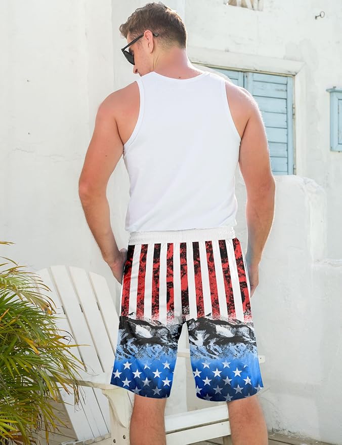 Goodstoworld Mens Swim Trunks with Compression Liner 9'' Inseam Quick Dry Swimsuit Shorts M-3XL