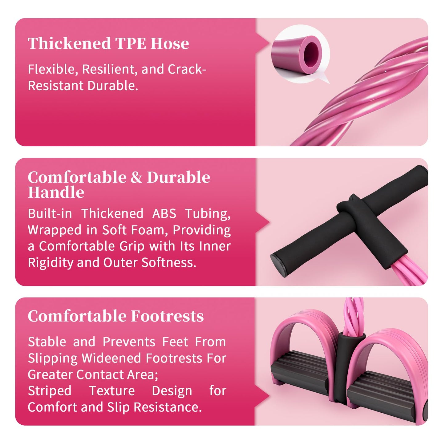 Multifunction Tension Rope, 6-Tube Elastic Yoga Pedal Puller Resistance Band, Natural Latex Tension Rope Fitness Equipment, for Abdomen/Waist/Arm/Leg Stretching Slimming Training
