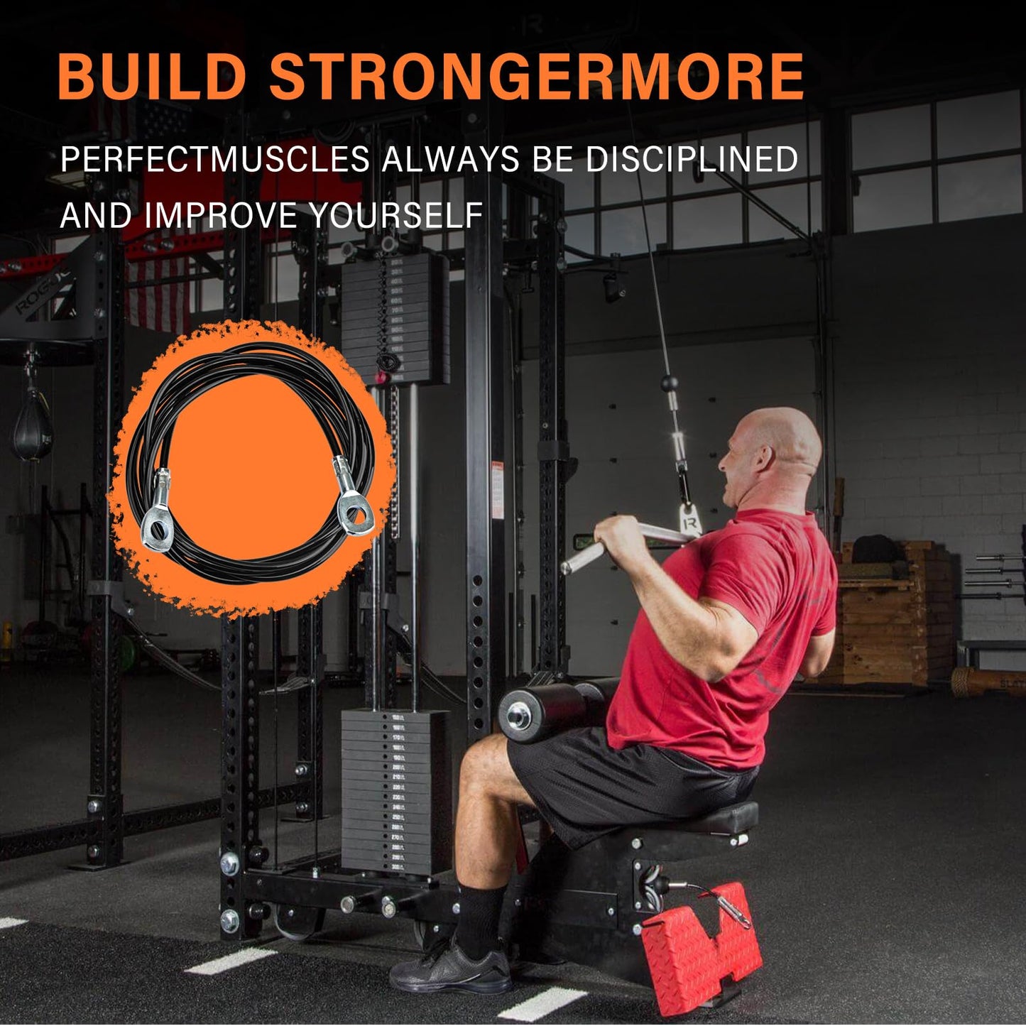 ArrogantF Fitness Cable Compatible with All Total Gym Models 1000, 1500, 2000, 3000, XLS,Fitness Pulley Cable,Workout Cable, Exercise Cable Steel Wire Rope for Cable Machine Home Gym