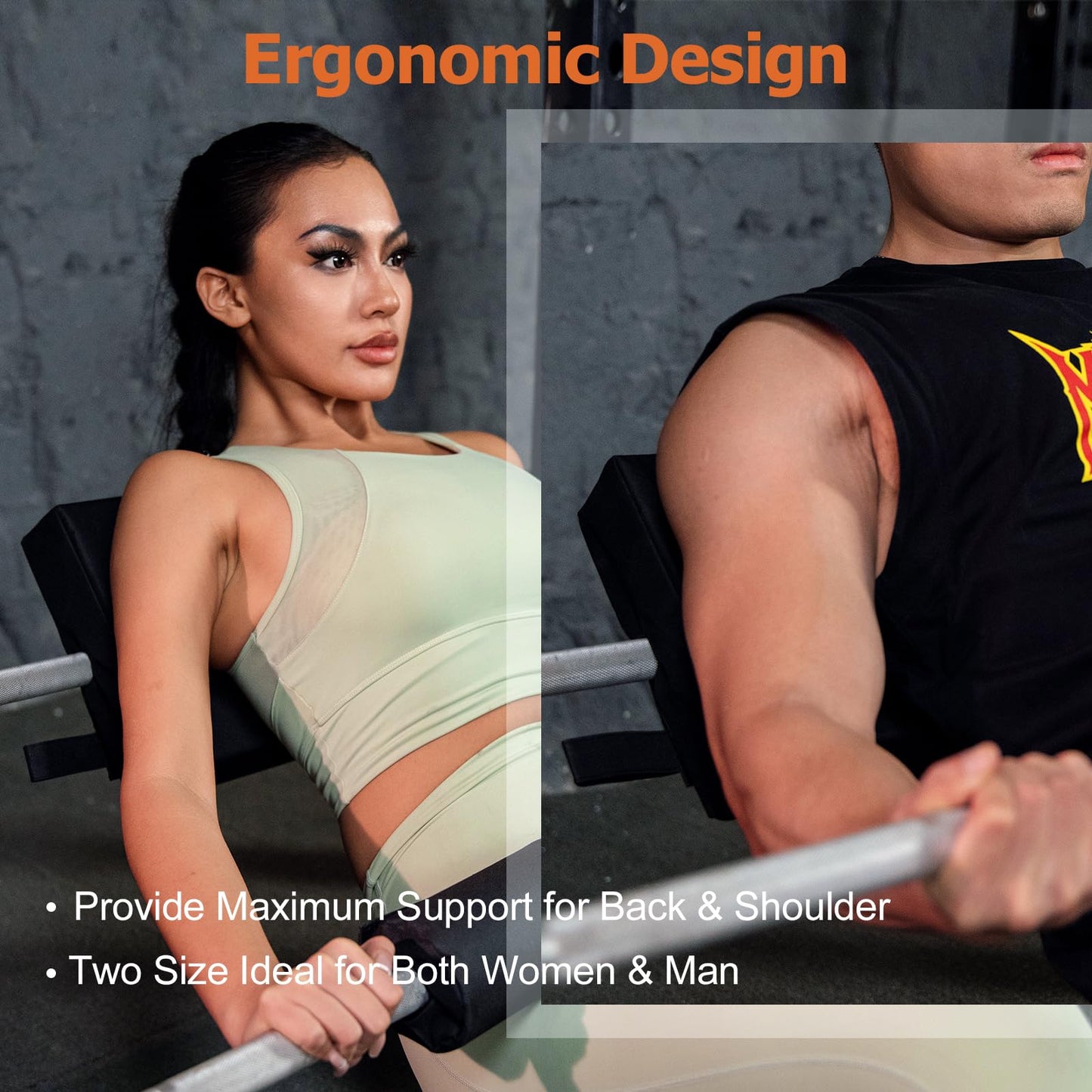 Plan4U Hip Thrust Back Pad for Squat Rack & Olympic Barbell Bar, Bench Press Back Pad, Versatile Space-Saving Workout Tilt-pad for Hip Thrust, Split Squat, Elevated Push-ups Glute Bridge Small