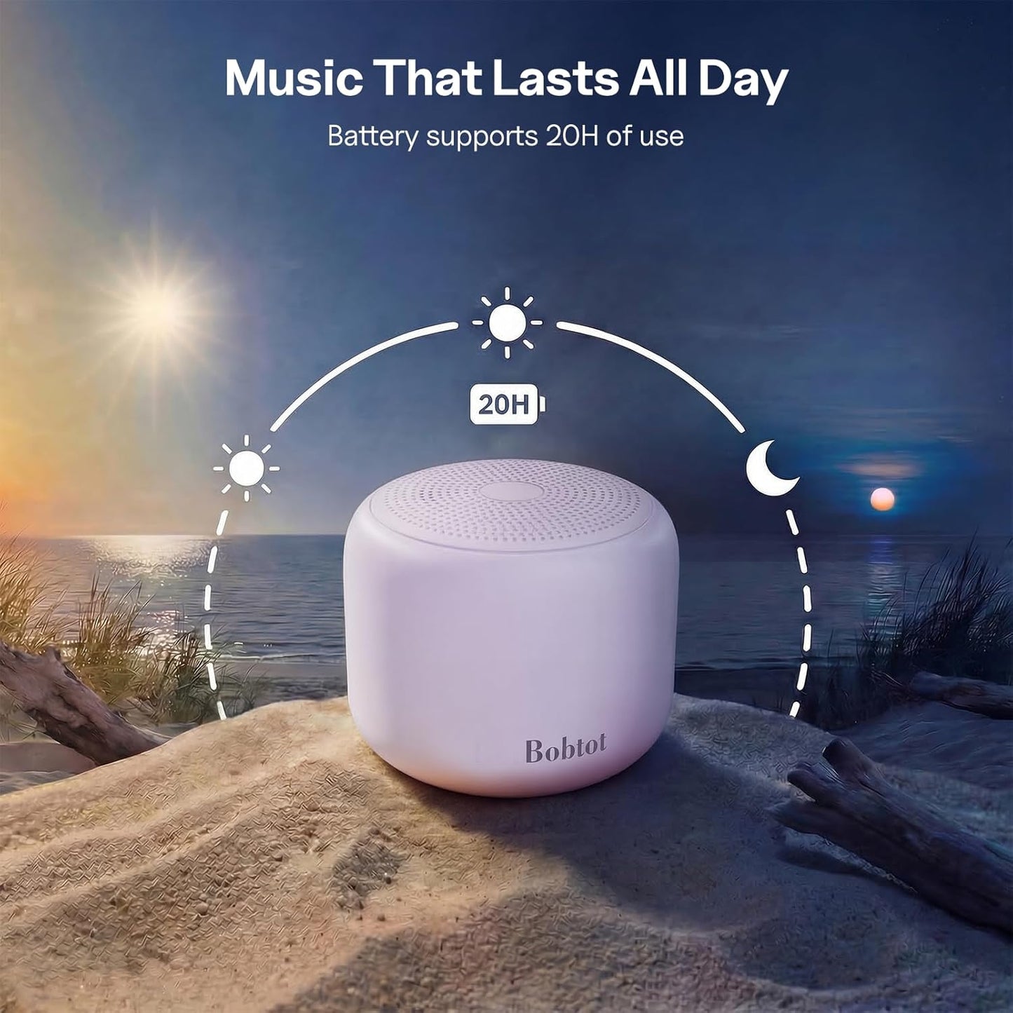 Bobtot IPX5 20 Portable Bluetooth Speakers with Strap Easy to Carry, Wireless Waterproof Mini Speaker with Loud Stereo