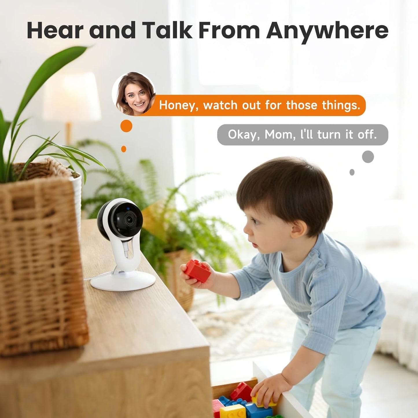 woomo 2 Pack 2K 2-Way Setup 2.4G Indoor Camera for Pet & Baby Monitoring, Clear View, Motion Alerts & Night Vision