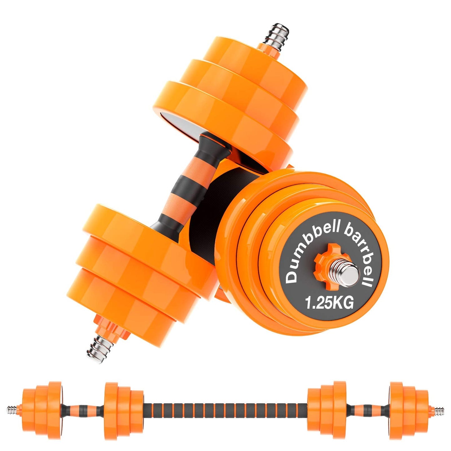 Gruper Adjustable Dumbbells Barbell Set of 2, UP to 44/66 /88 lbs Free Weight Set with Steel Connector, 3 in 1 Dumbbell Barbells Set for Home Gym Fitness Exercises for Men/Women (66.00)
