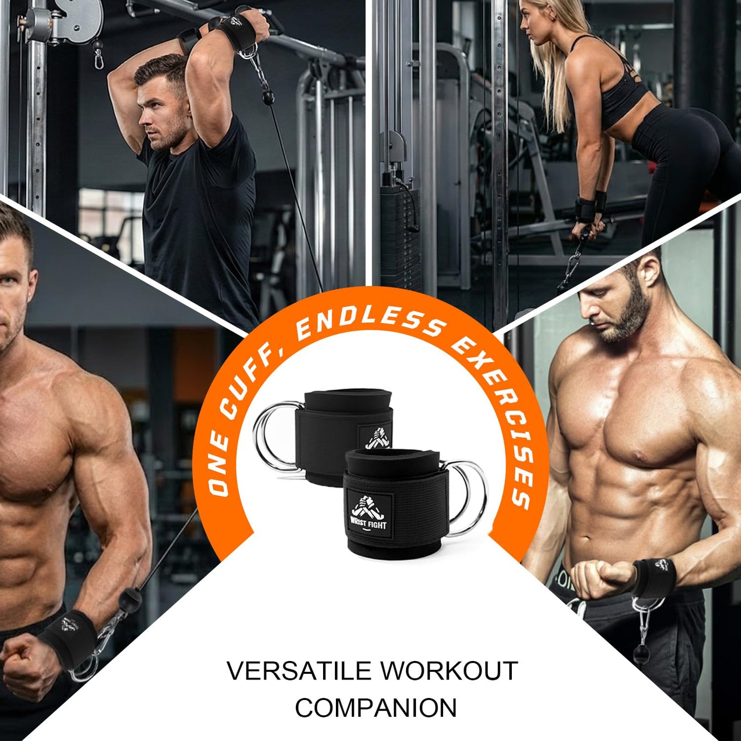 Wrist Cuffs with Dual D-Rings – Secure & Comfortable Support for Cable Machine Workouts, Lateral Raises, Arm Strength Training, and Triceps Exercises