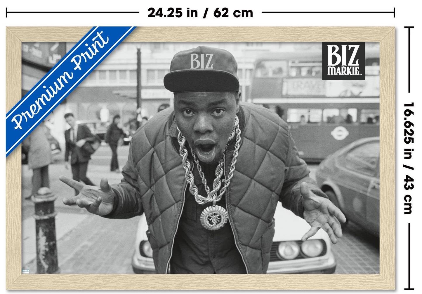 Trends International Biz Markie - London Street Wall Poster, 22.4L x 14.7W, Blonde Framed Version
