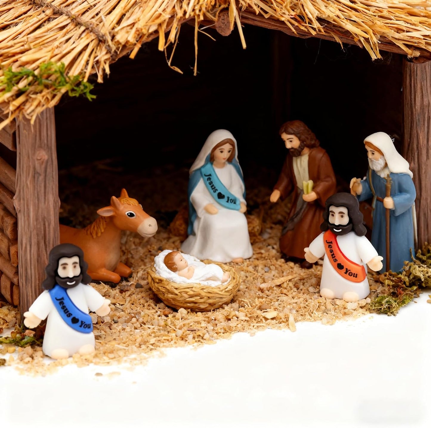 Owurha Mini Jesus Figurines - 50 Pcs Tiny Religious Figures for Sunday School & Baptism Gifts