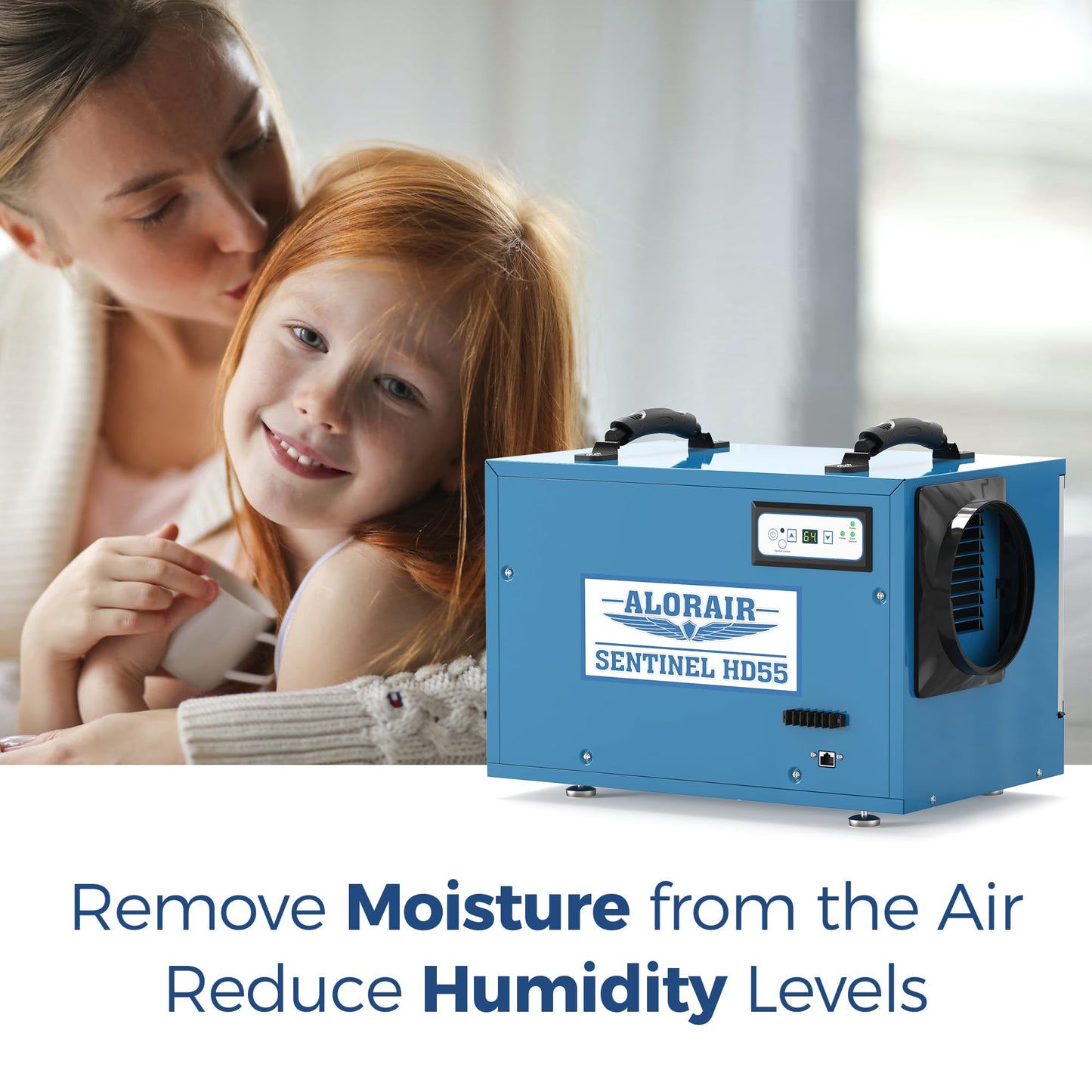 ALORAIR Commercial Dehumidifier 113 Pint, with drain Hose for Crawl Spaces, Basements, Industry Water Damage Unit, Compact, Portable, Auto Defrost, Memory Starting, 6 Years Warranty, Sentinel HD55