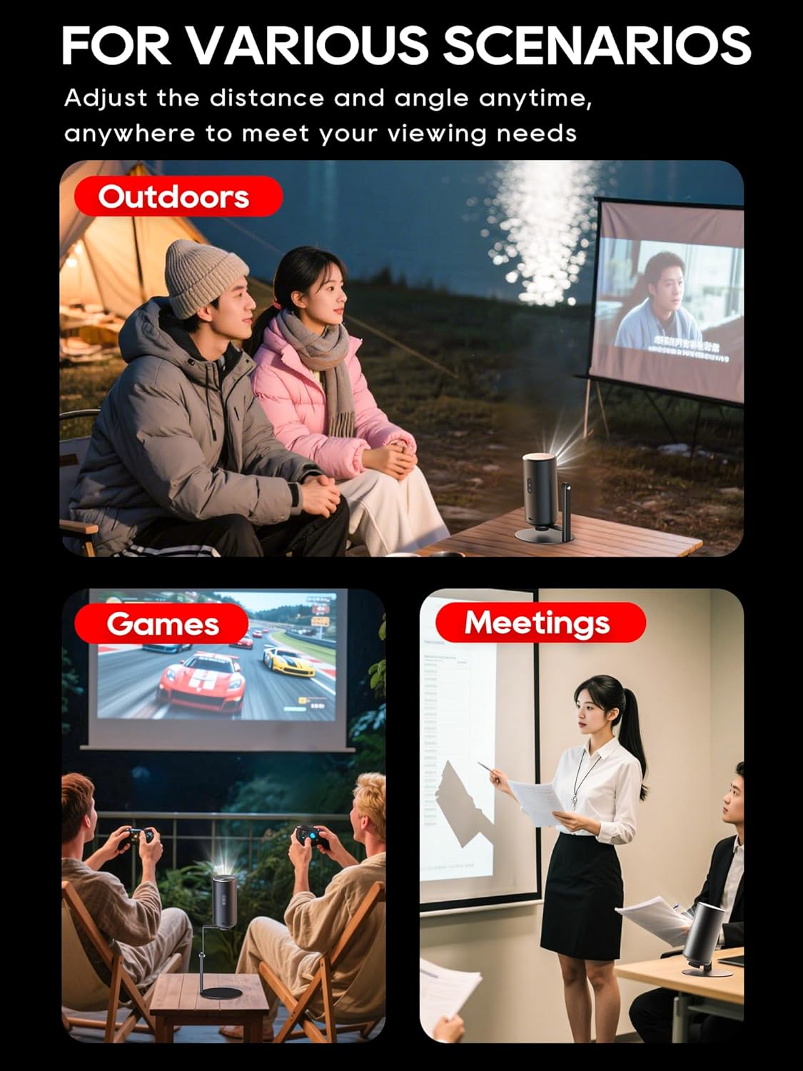 3/Air/Pro, 360 1/4-Inch Projector Stand for Nebula Capsule Series & XGIMI Halo+(New) Works with Capsule Mini Projectors