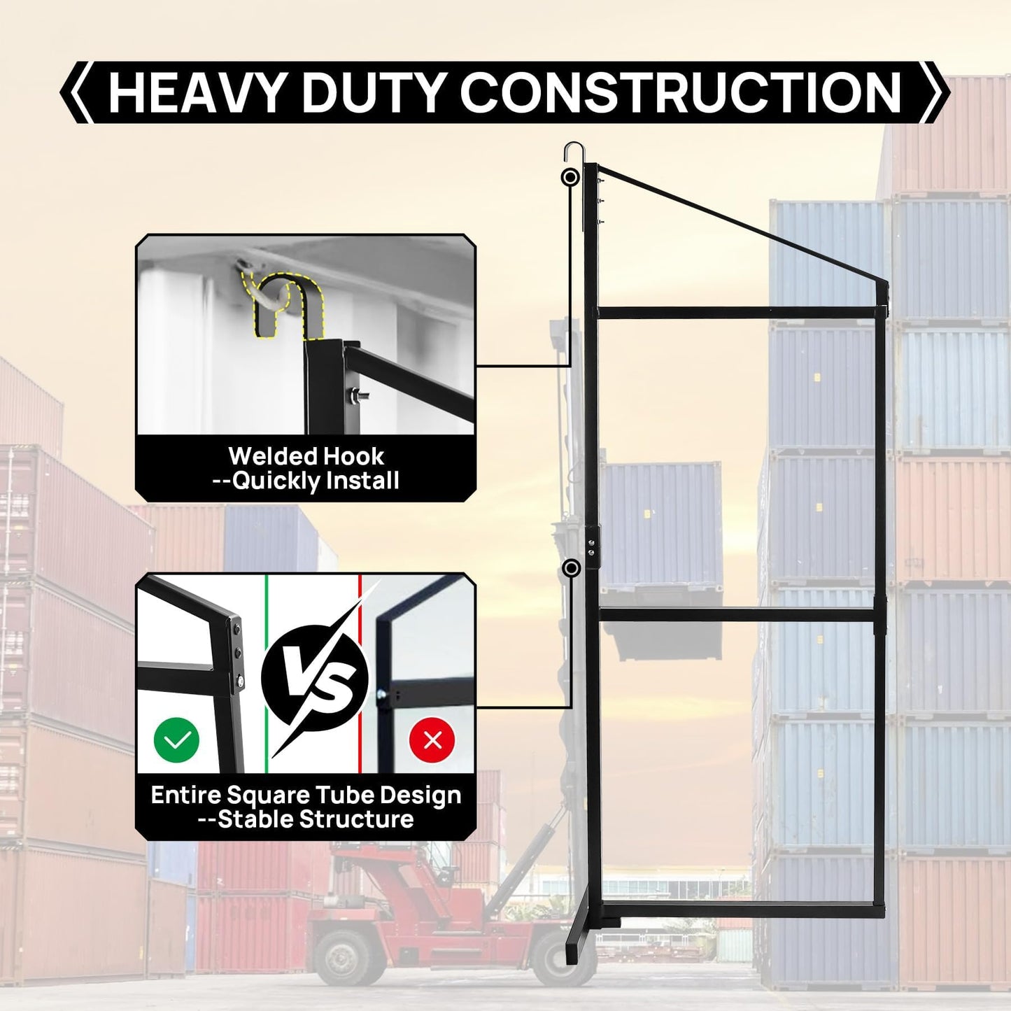 AELIVET 4 Pack Shipping Container Shelving Bracket with 60.5" H X 22.3" W, 3 Tiers Shipping Container Shelves-Bracket Rack with 1100 lbs Capacity - D-Ring Mount forHeavy Duty Cargo Shelves Rack