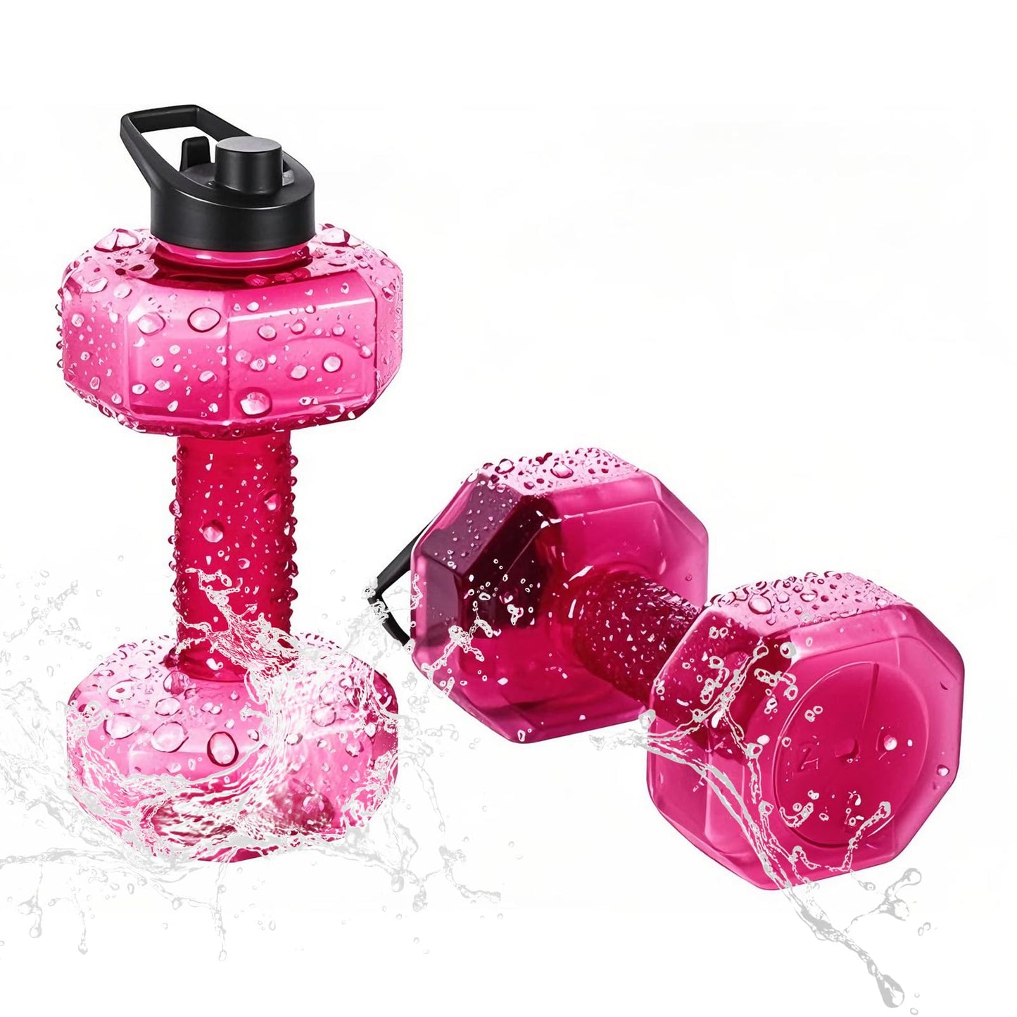 SIXRARI 2 PCS Water Weights for Pool Exercise – Upgraded Non-Slip PE Water Dumbbells, Adjustable Aqua Fitness Aerobics Equipment for Arm Toning, Aqua Therapy & Home Workouts (Red)