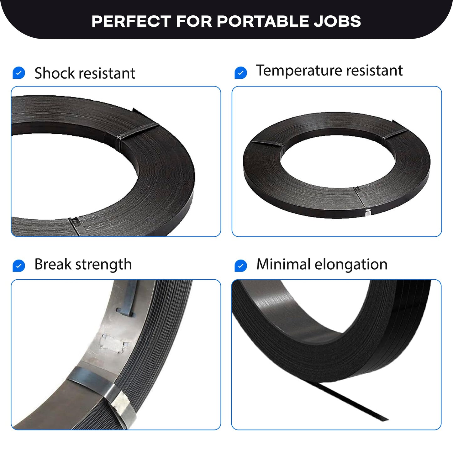 IDL Packaging 3/4" x .020" x 300' Steel Strapping Coil (1700 Lbs Break Strength) in Self-Dispensed Сardboard Box - Portable Strong Banding with Superior Cut-Resistance - Heavy Pallet Strapping