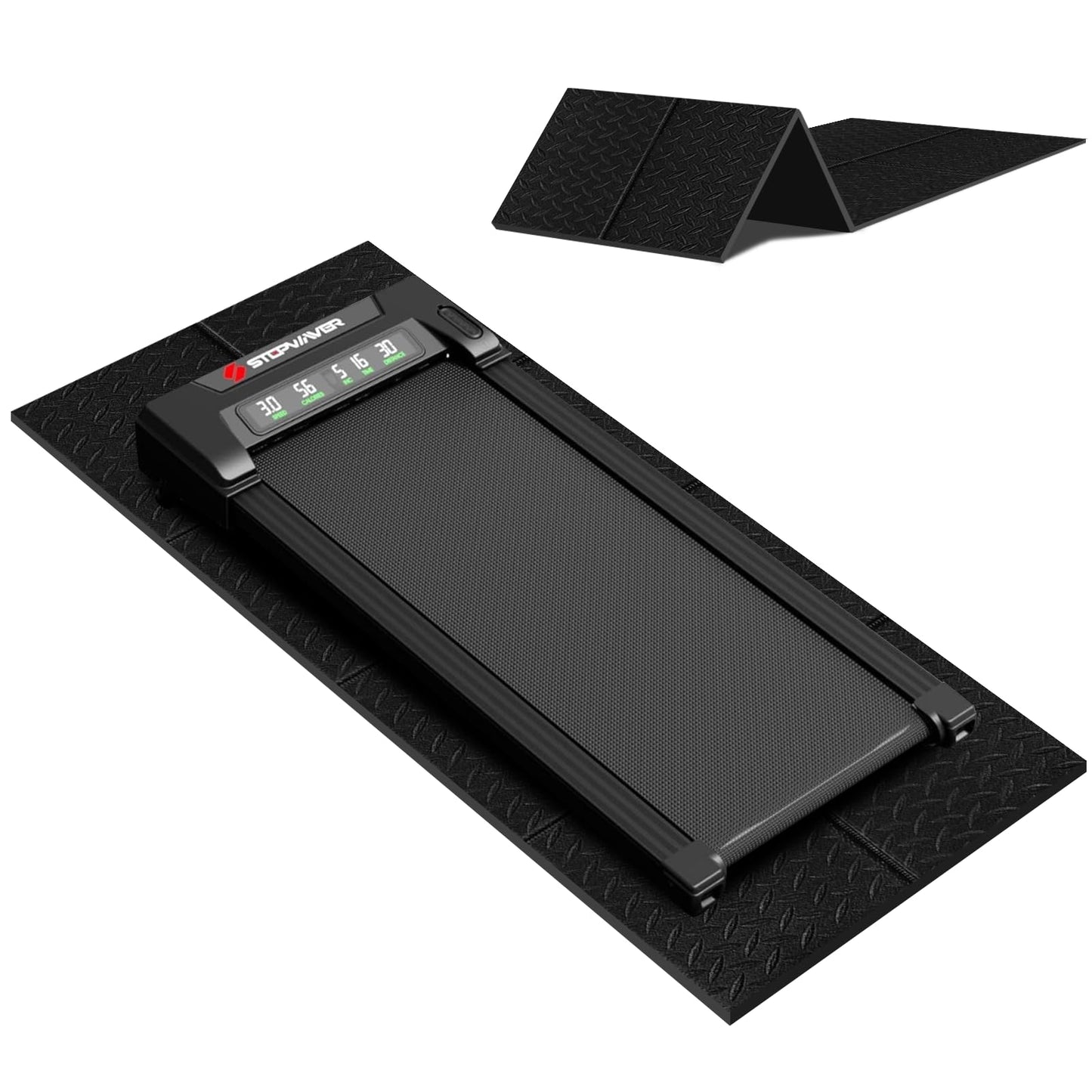 Stepwaver Walking Pad Mat for Carpet, Treamill Mat for Hardwood Floors, High Density, 0.2" Thickness, Folable, Floor Protection Mats for Bike, Elliptical, Treadmill