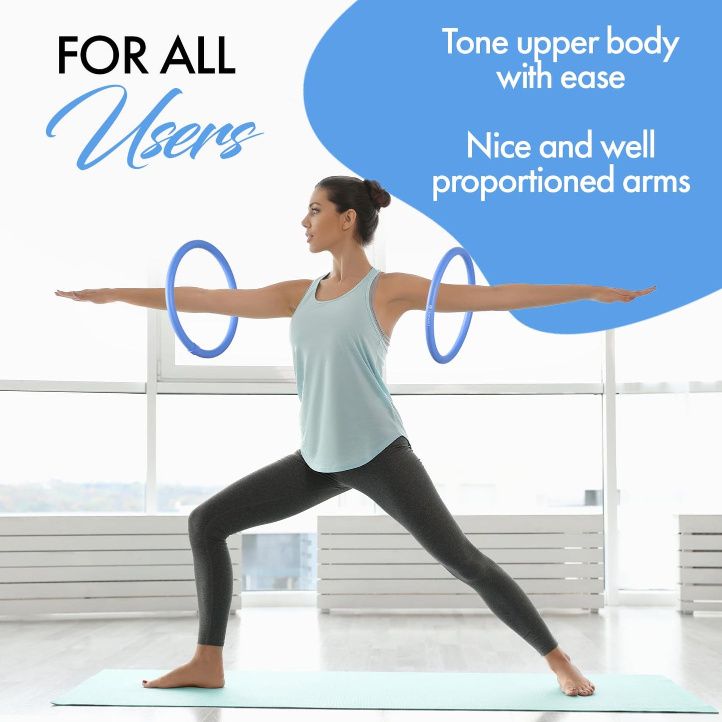 Weighted Fitness Hoop for Arms - Mini Upper Body Exercise Tool to Strengthen Arms and Shoulders - Lightweight Design for Fun Home Workouts (Blue)