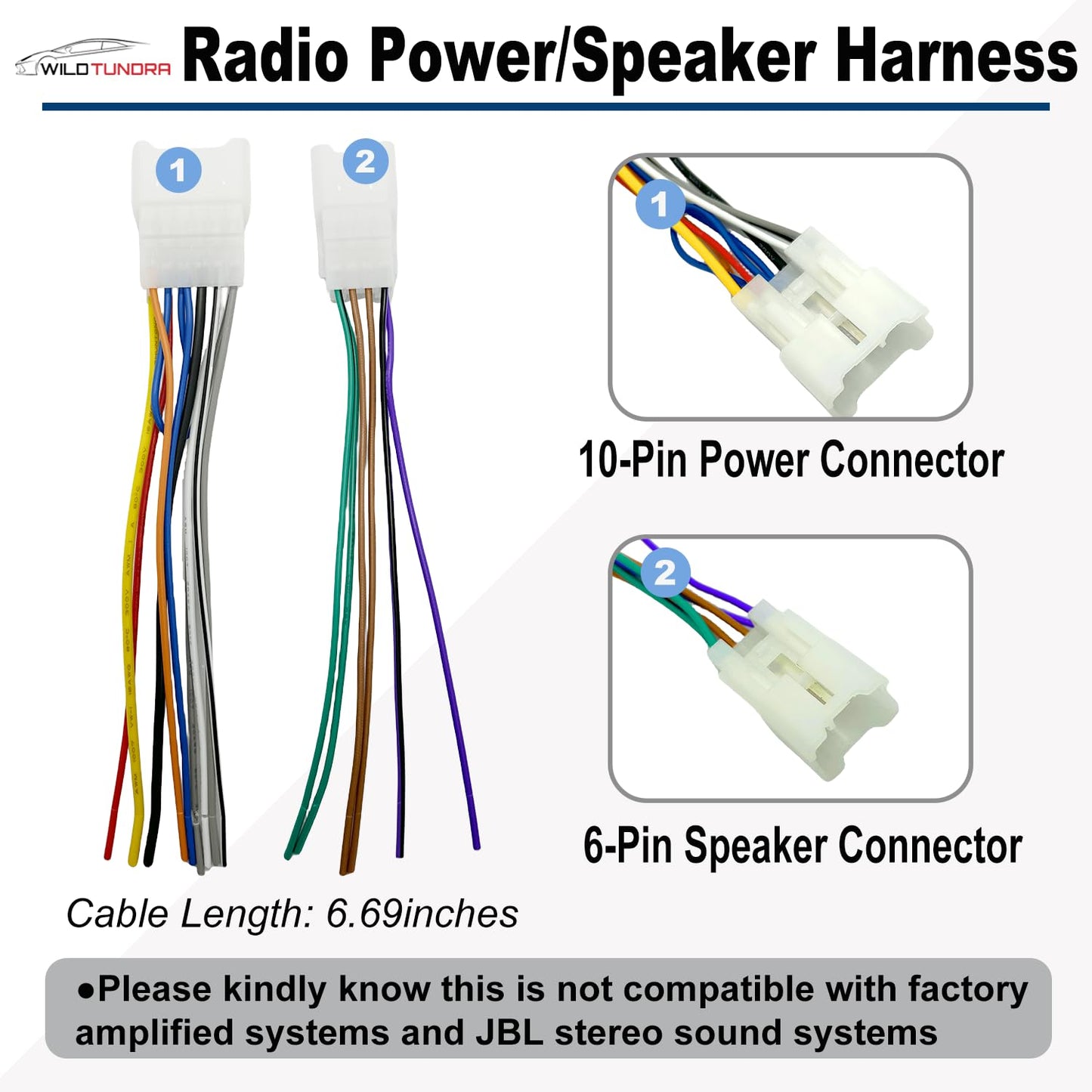 10Pin&6Pin RAV4 4Runner Radio Wiring Harness with Antenna Kit Compatible with Toyota Camry Corolla Highlander Prius