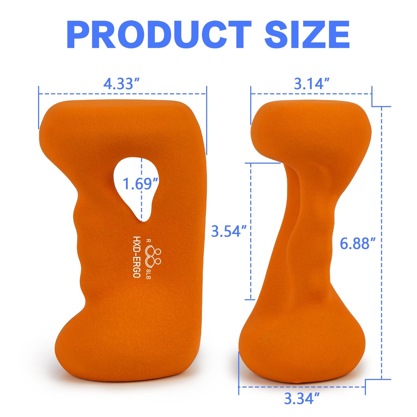 HXD-ERGO Ergonomic Dumbbells Weights Set-Hand Weights for Women at Home, Ear Dumbbells Weights for Pilates, Yoga, Jogging,StrengthTraining