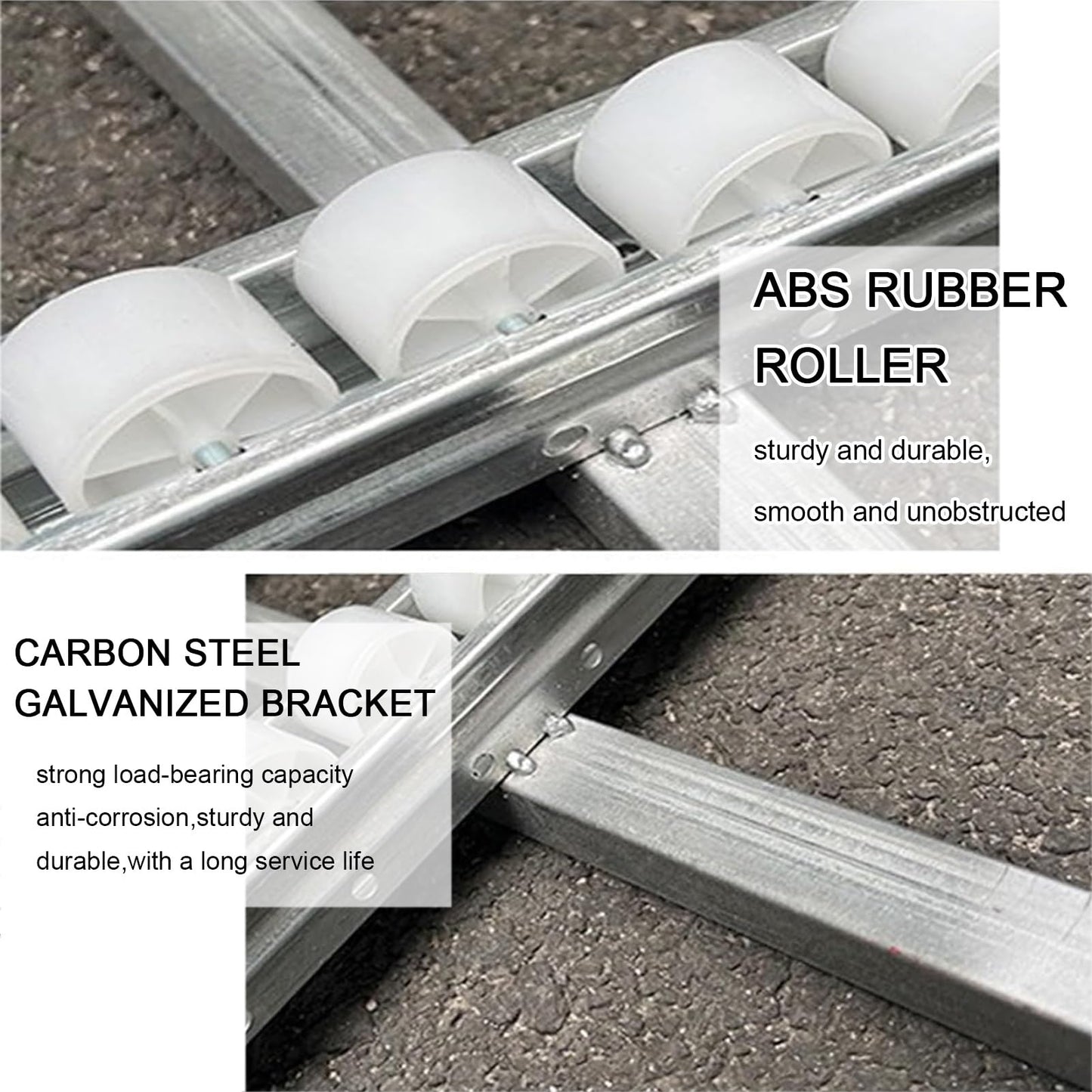 This Light-Duty Conveyor Roller Stands, Stainless Steel Adjustable Skate Wheel Flow Rail for Warehouses and Factories
