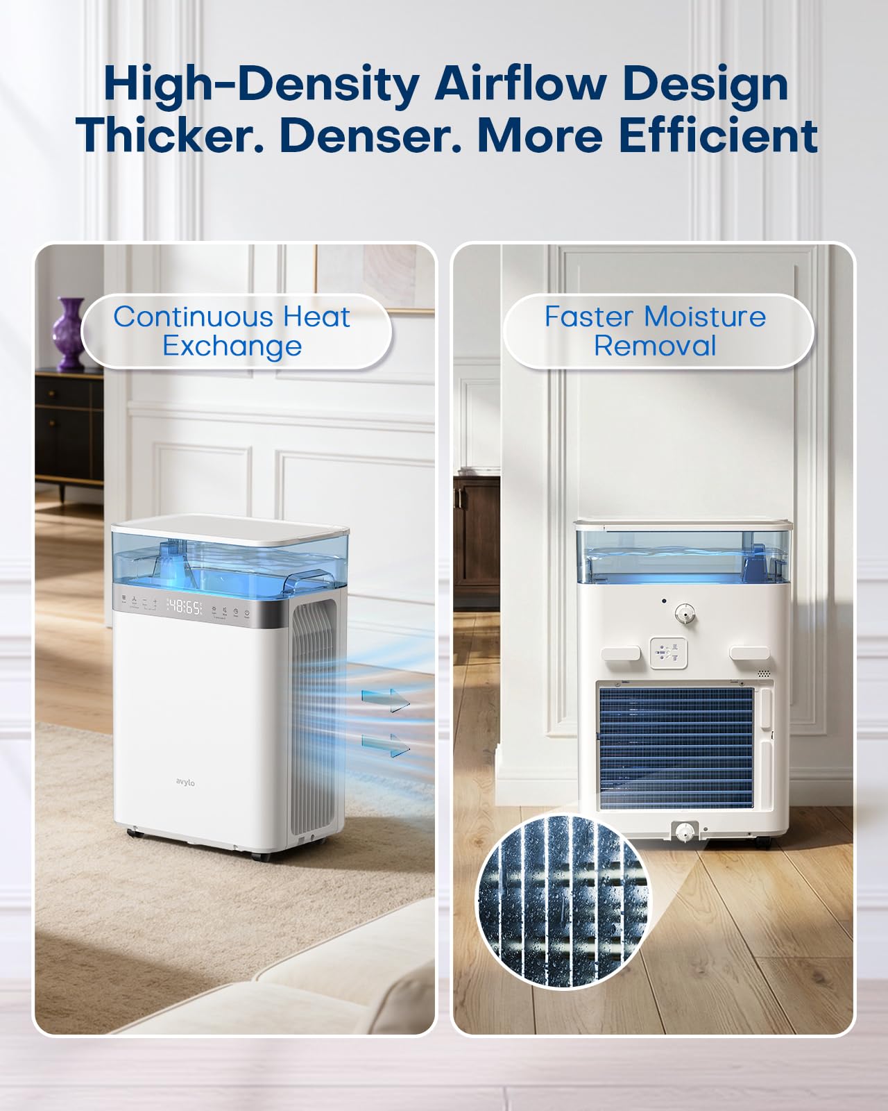 avylo Dehumidifier for Basement with Pump, 2.11 Gallon Top-Mounted Water Tank, Max 90 Pint/D, Energy Star Most Efficient 2025, 4500 Sq.Ft Dehumidifiers for Home with 41dB, Drain Hose, Auto Defrost