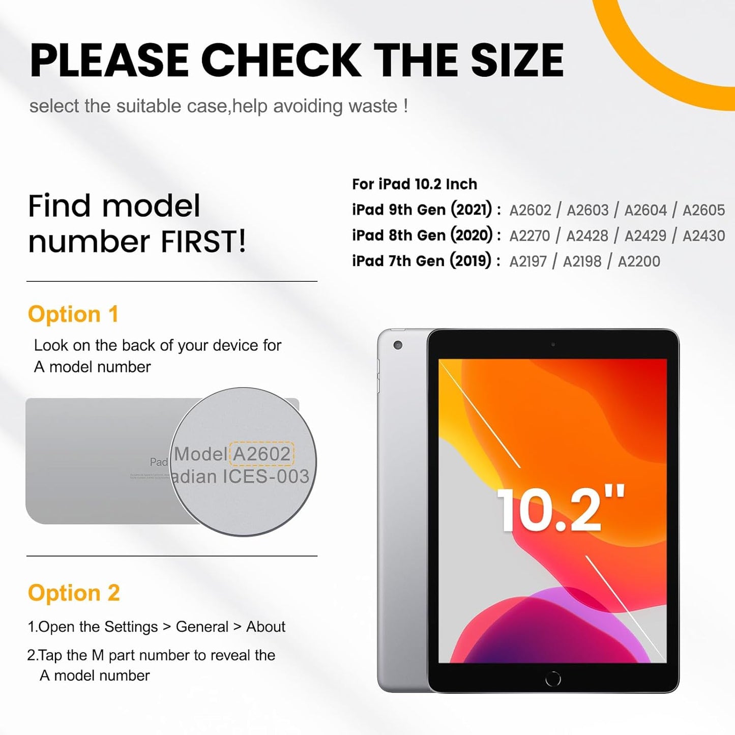 timecity 9th/ 8th/ 7th 10.2 inch Case for iPad Generation - Heavy Duty Protective Cover with Screen Protector, Rotating
