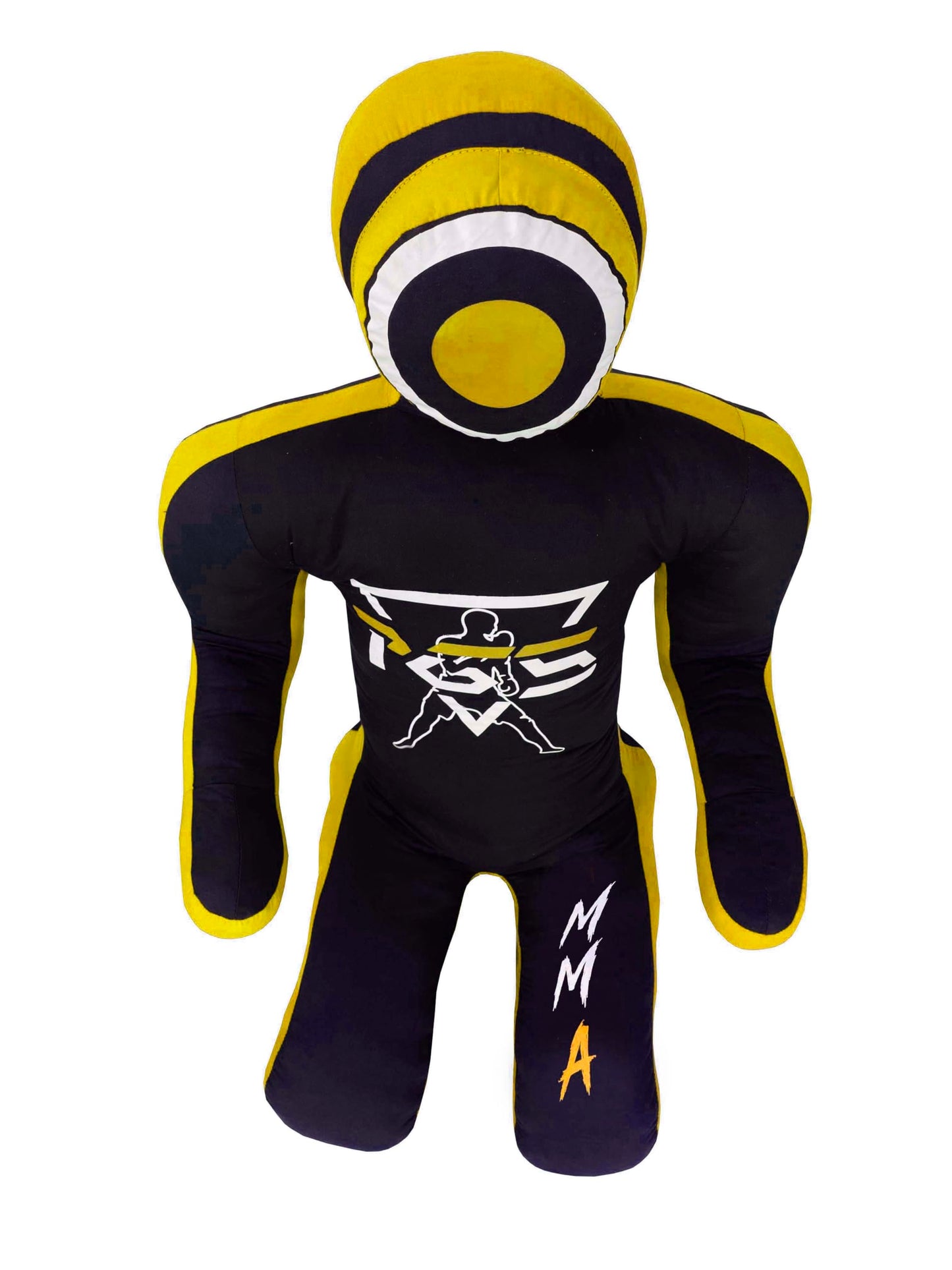 PGS Grappling Dummy for Wrestling Brazilian Jiu Jitus MMA Punching Bag Judo Karate Practice Martial Arts Training Boxing Self Defense Dummy – UNFILLED (Black Yellow, 6FT (70 Inches))