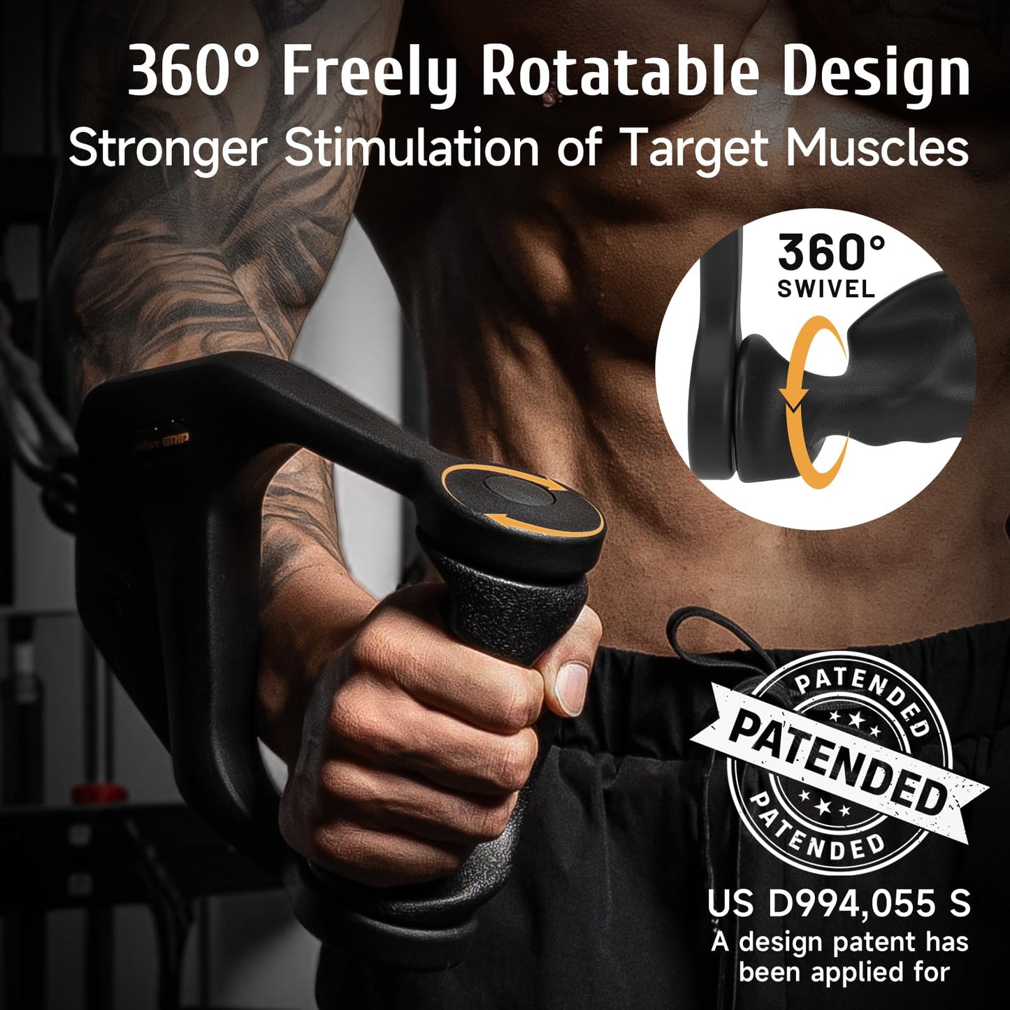 MOST GRIP Ergonomic Non-Slip D Handle Cable Attachment, Cable Machine Handles for LAT Pulldown, Gym Handles for Cables with Capacity Up to 600LBS