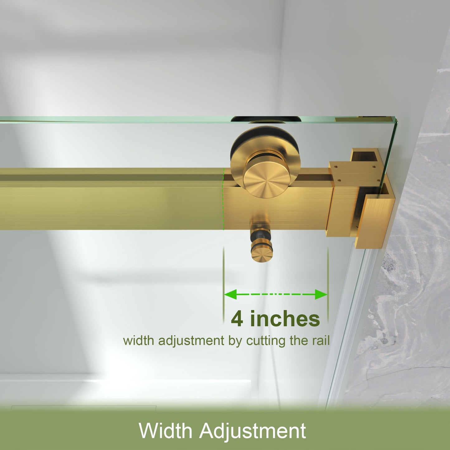 3/8"(10mm) SGCC Tempered Glass, 56-61" W x 72" H Frameless Double Sliding Shower Door, Sliding Glass Shower Door for Walk-in Bathroom with Easy Clean Coating & Stainless Steel Hardware (Brushed Gold)