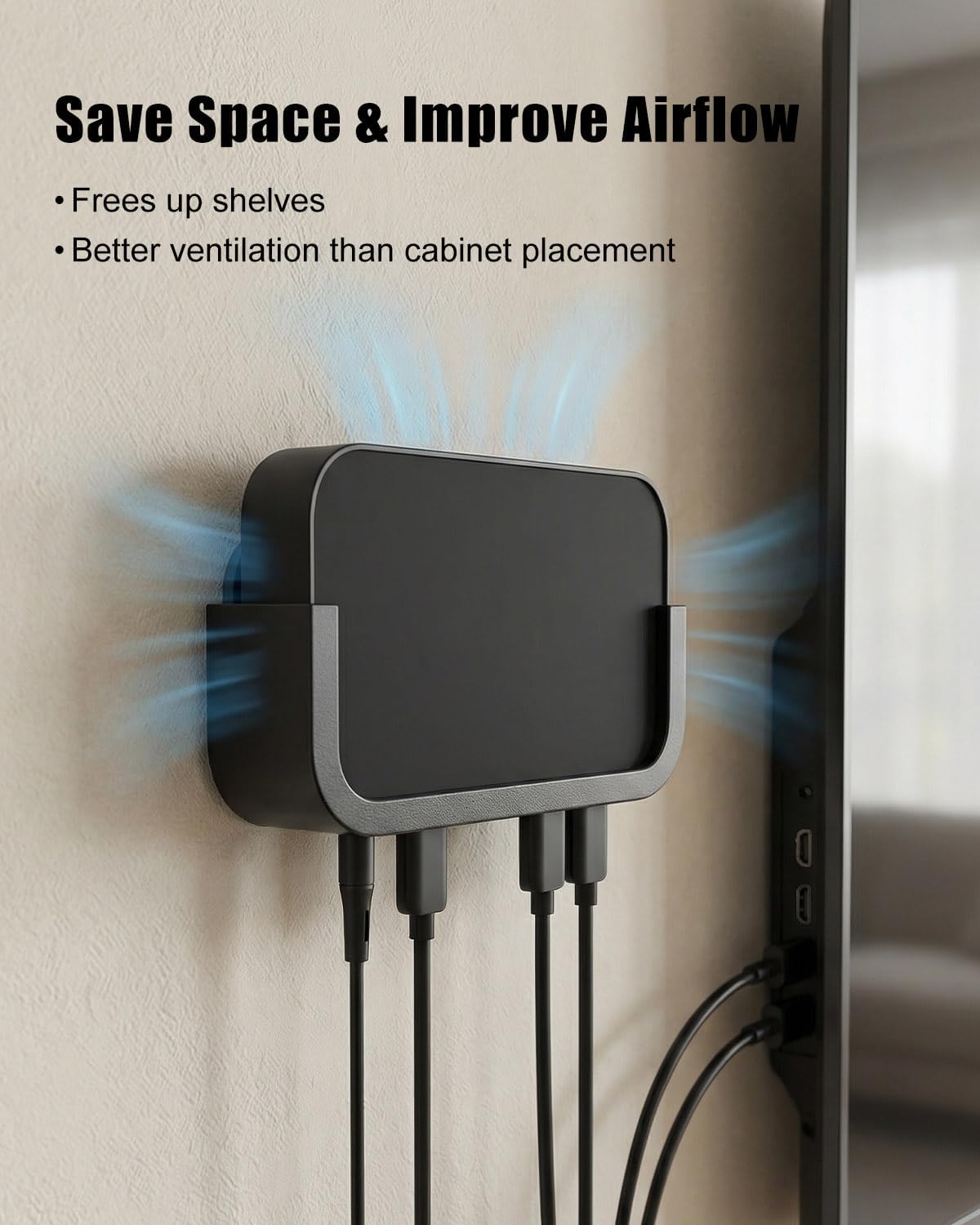 JVWKPU 4K, Set, Wall Mount Fit for Philips Hue Play HDMI Sync Box Box Bracket with Screw Space-Saving Wall Mount Holder