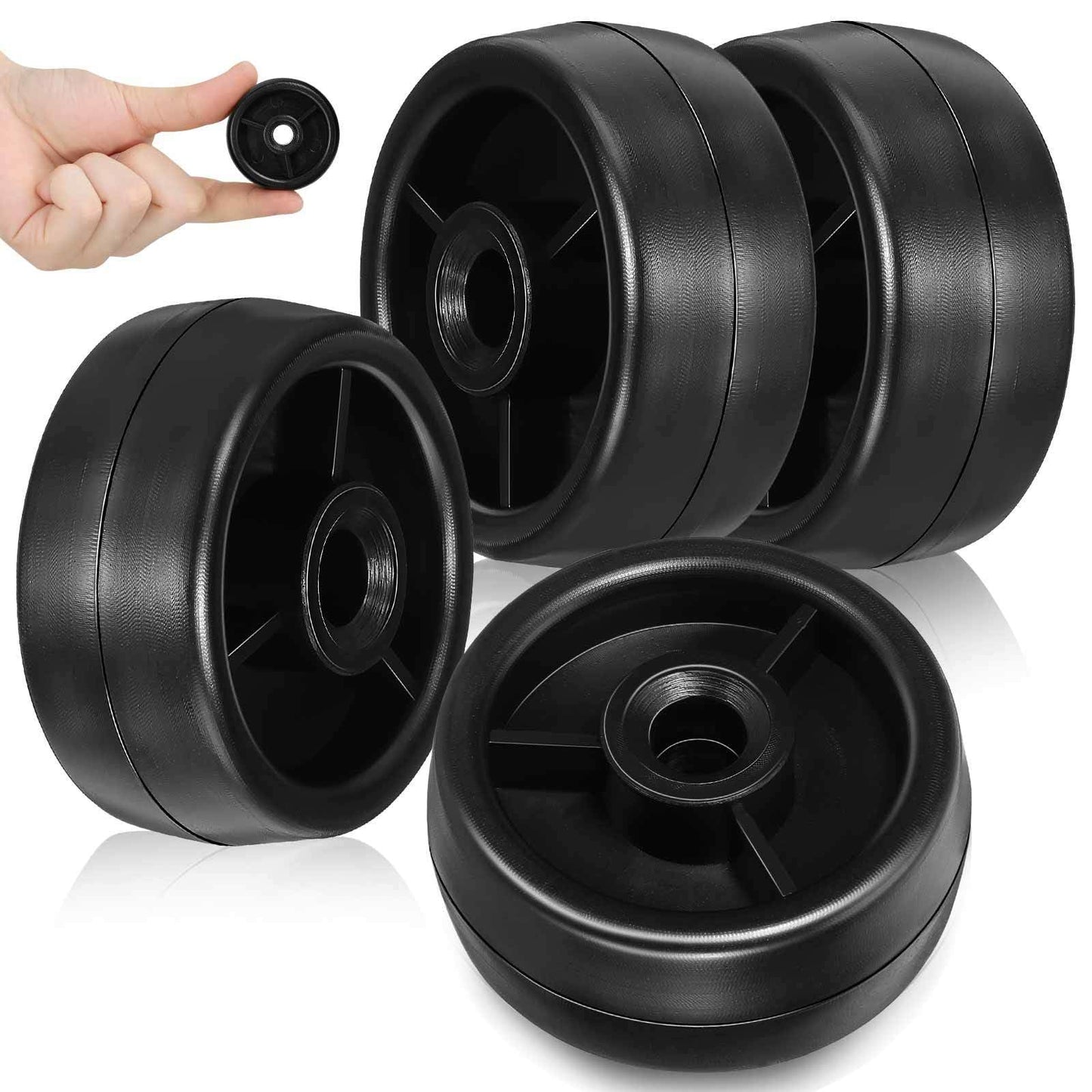 LIOOBO 4-pack Heavy Duty Replacement Caster Wheels – Plastic Roller Wheels for Treadmills, Exercise Bikes & Fitness Equipment | Accessories for Home Gym & Sports Gear