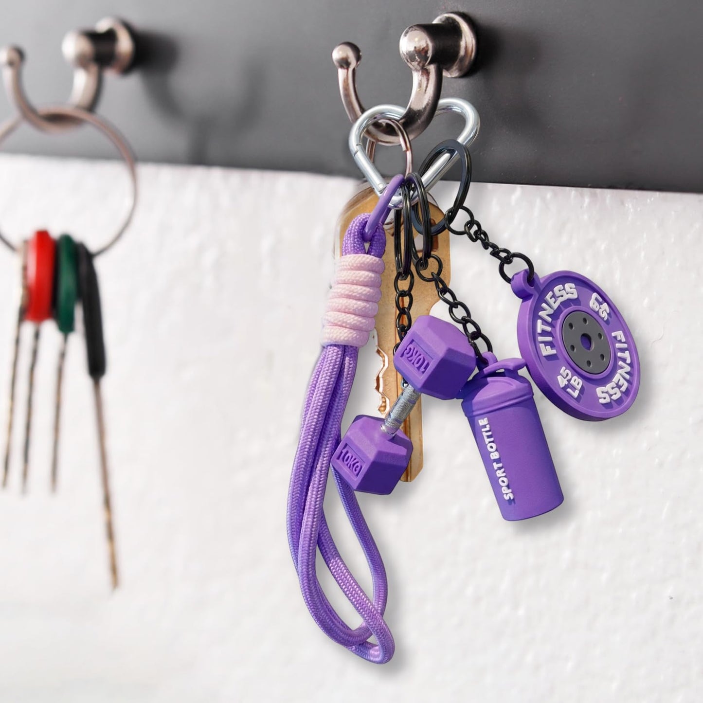 CZFSWT Gym Keychain Set, Fitness Keychain, Gym Accessories for Women Suitable for Fitness Enthusiasts and Organizing Keys