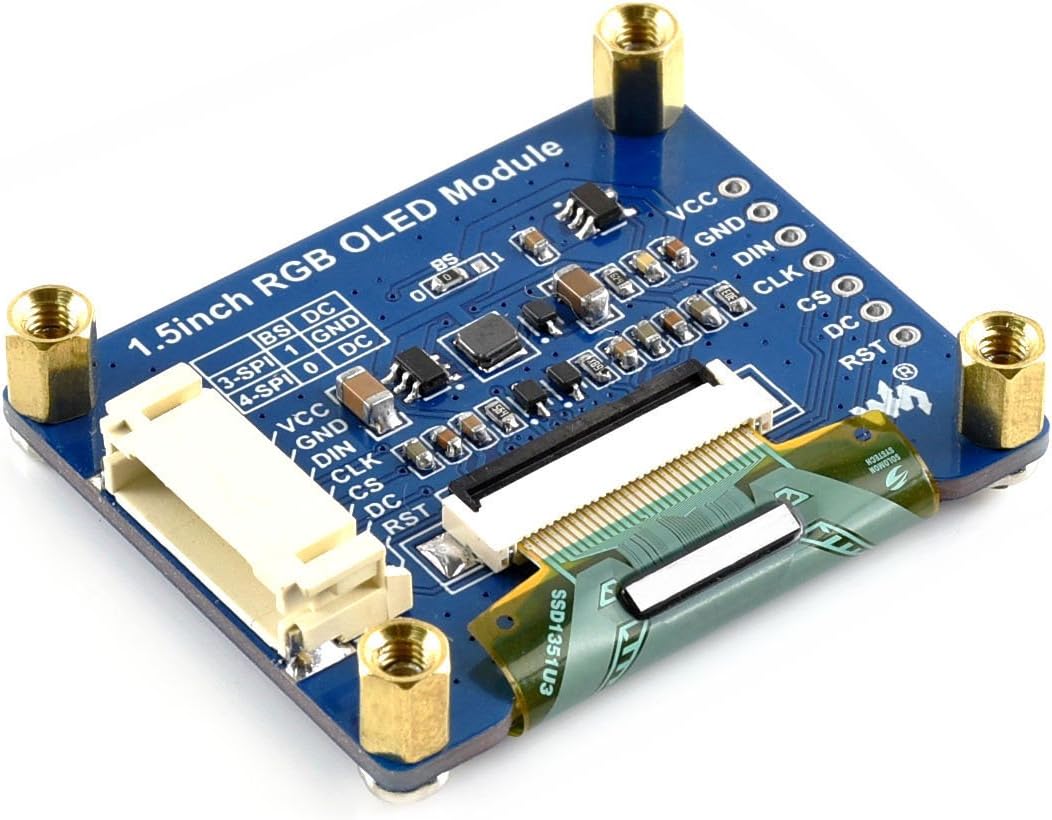 waveshare 1.5inch 128x128 65K STM32, RGB OLED Display Module, Resolution, RGB Colors, SPI Interface, Compatible