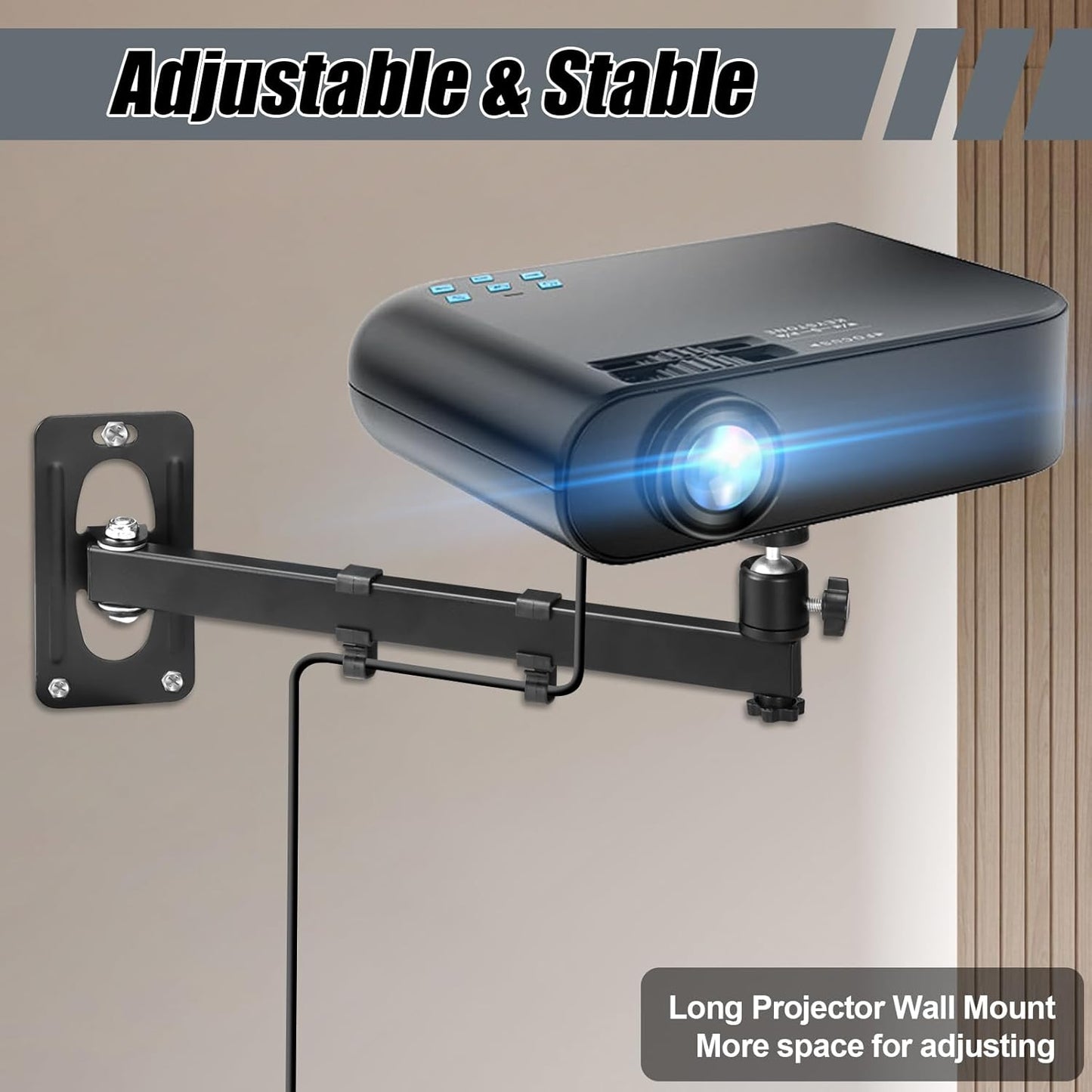 2-Be-Best 12IN 31CM 1/4" M4 M6 Projector Wall Mount Ceiling Projector Mount Longer Length / Wall Projectors Mounts