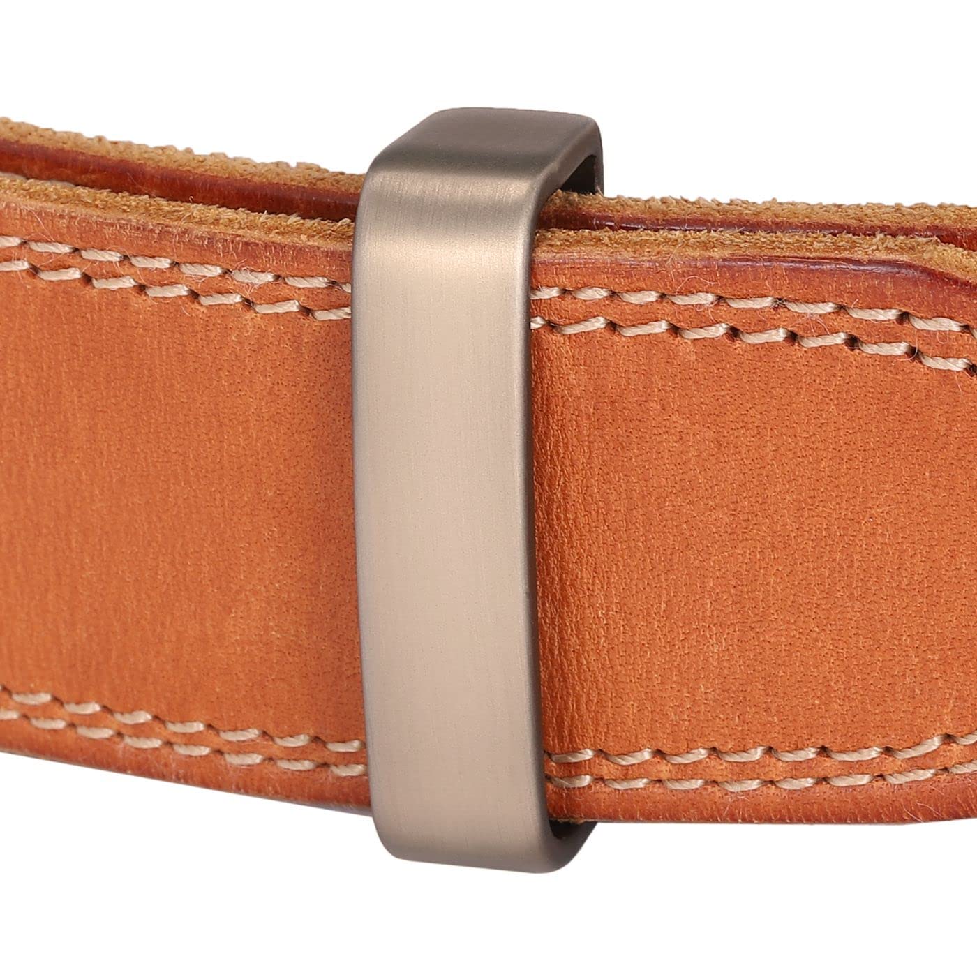 DJCAIZYY Belt Loop Keeper 1 1/2" (38mm-40mm) Grey Brushed Belt Loop Men's Belt Buckle Accessories