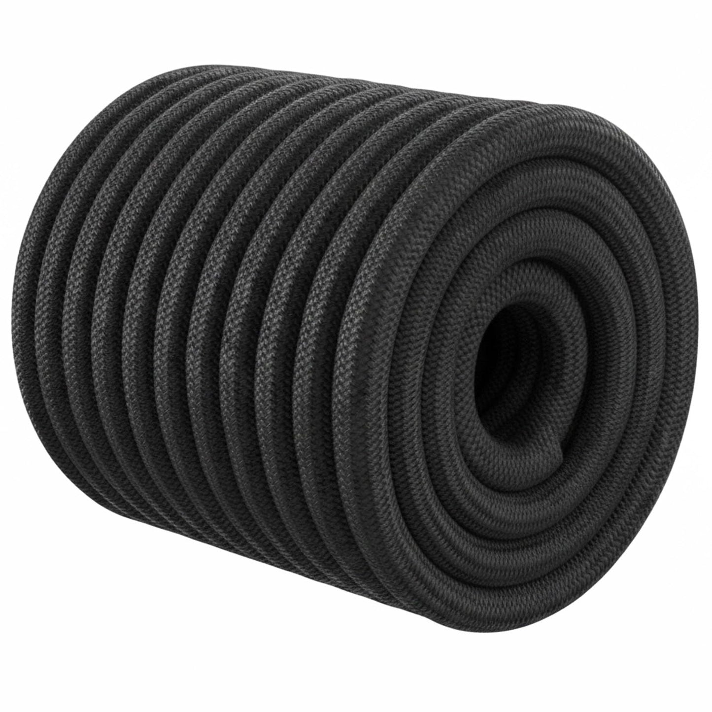 Double Braided Arborist Rope - 1/2 Inch x 200 Feet Polyester Rope - High Strength Climbing Rope for Tree Work, Swing, Halyard, Sailing(Black)