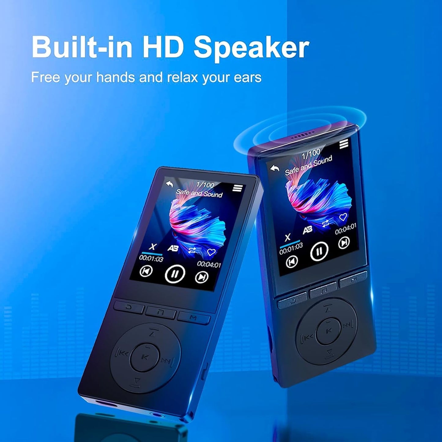 Aiandcc 64GB MP3 5.3, 2.4" MP3 128GB, Player with Bluetooth Music Player with HiFi Sound for Sports Runners, Screen