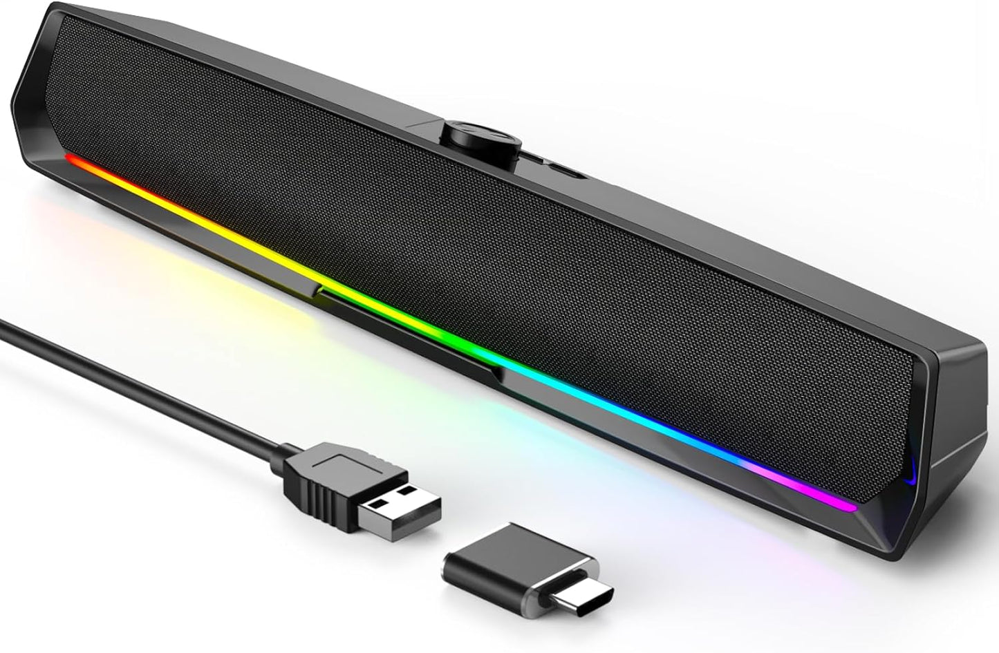 LENRUE Computer Speakers for Desktop,PC Speakers Gaming Sound bar with Colorful Light,USB Speaker With Bluetooth