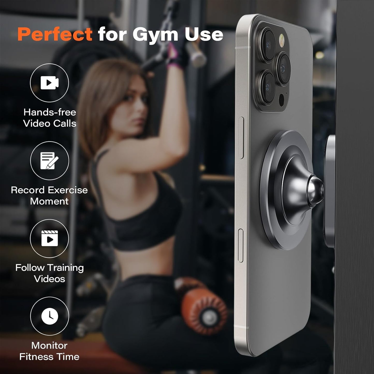 A2C N54 17 16 15 14 13 12 All-Metal Gym Magnetic Phone Holder for MagSafe,High-End Workout Essentials for Men