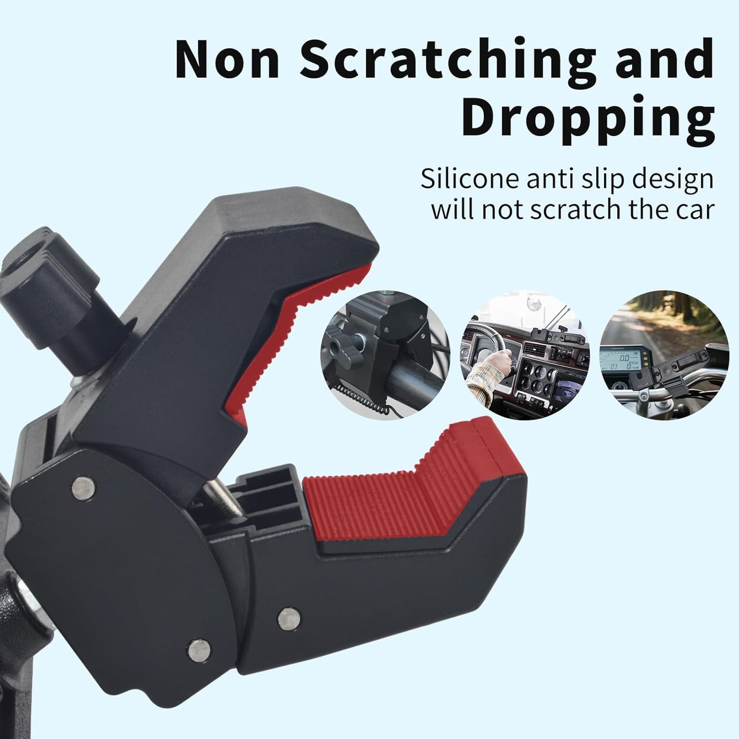 BC906W HYS Radio & Speaker Mic Clamp Mount Holder - Quick Release for Uniden Wireless CB Microphone and Speaker, Marine