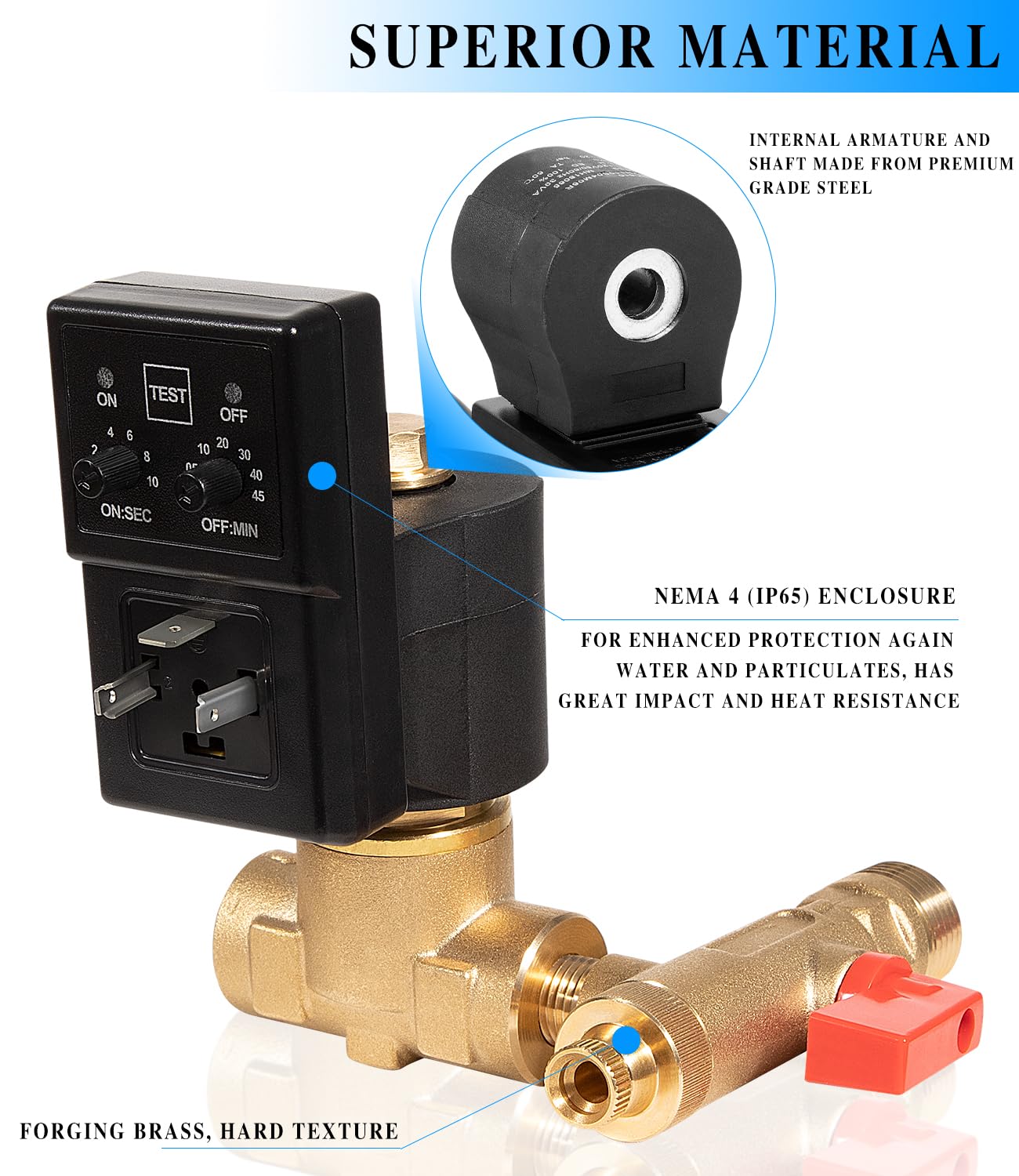 Replacement for Edv200 Automatic Electronic Drain Valve Removes Condensed Water And Oil From The Air Receiver Tank 1/4 NPT 110/120v 7/16" ORF