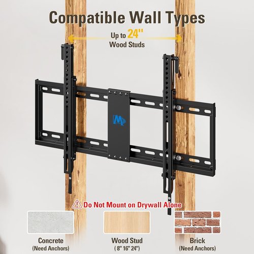 Mounting Dream Tilt TV Wall Mount - Fits 42-70 Inch TVs, 20° Tilt, VESA 200x100 to 600x400mm, 132 lbs Capacity