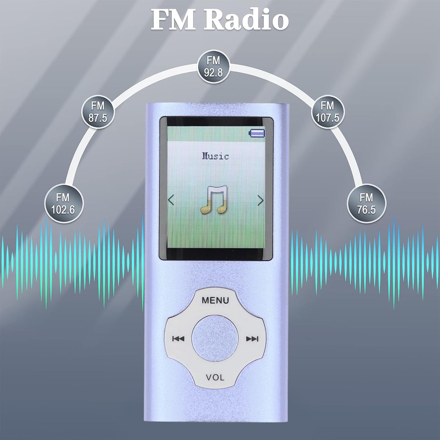 Zunate 128GB MP3 MP4 MP3, 1.8in Player with Bluetooth and WiFi, Portable Lossless Sound HiFi Sound Color Screen