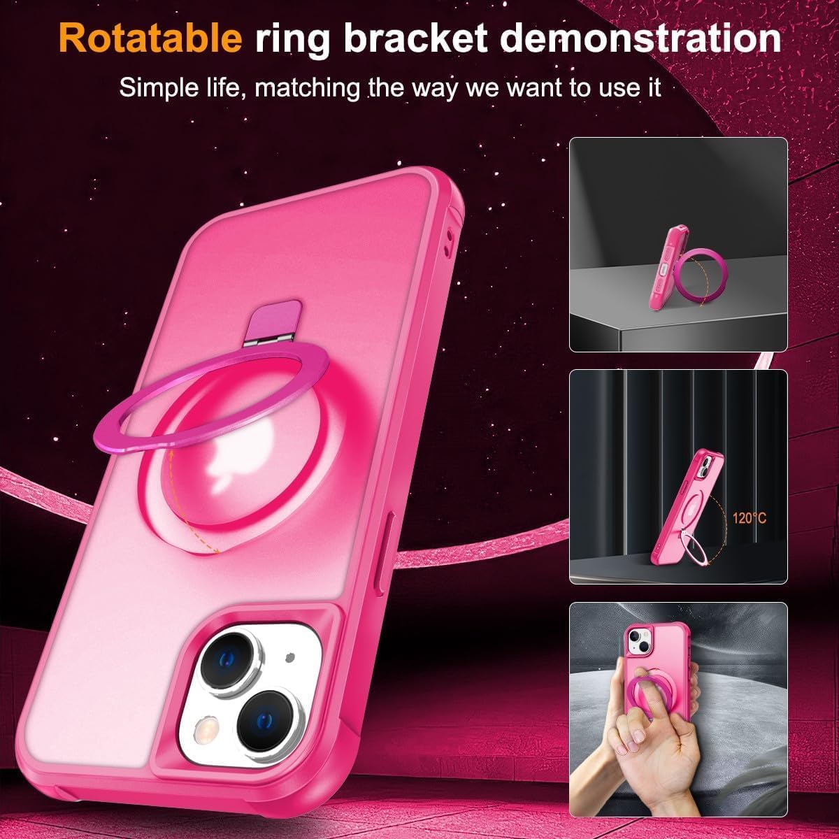 CHAOFEnG 13 Magnetic Compatible with iPhone Case with Stand [Military Grade Drop Tested][Compatible with Magnet] Ring