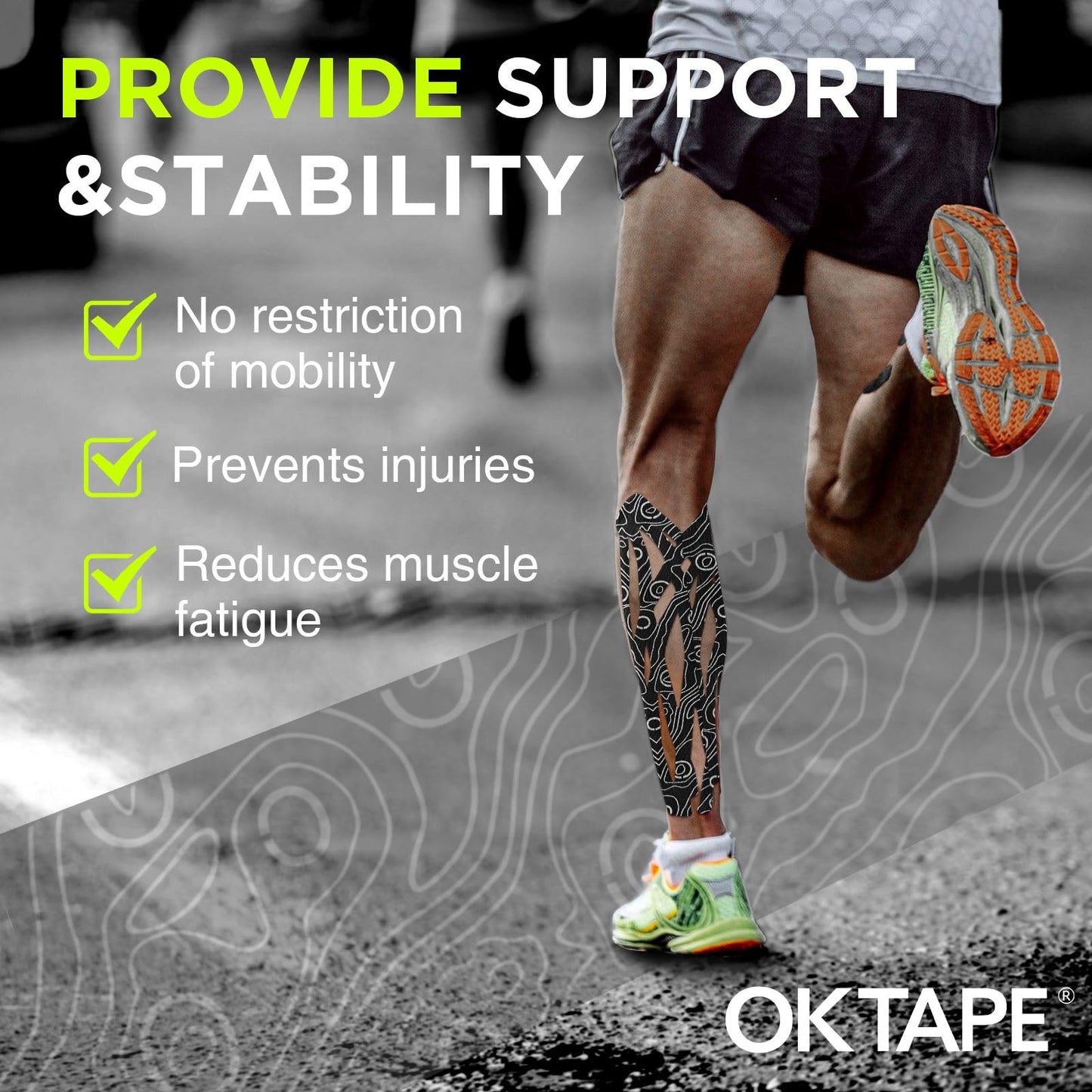 OK TAPE PRO Kinesiology Tape Uncut Roll, Elastic Physical Therapy Athletic Tape for Pain Relief, Muscle Support, Kinetic Tape, Water Resistant, 2in X 16.4ft -Beige 4 Pack