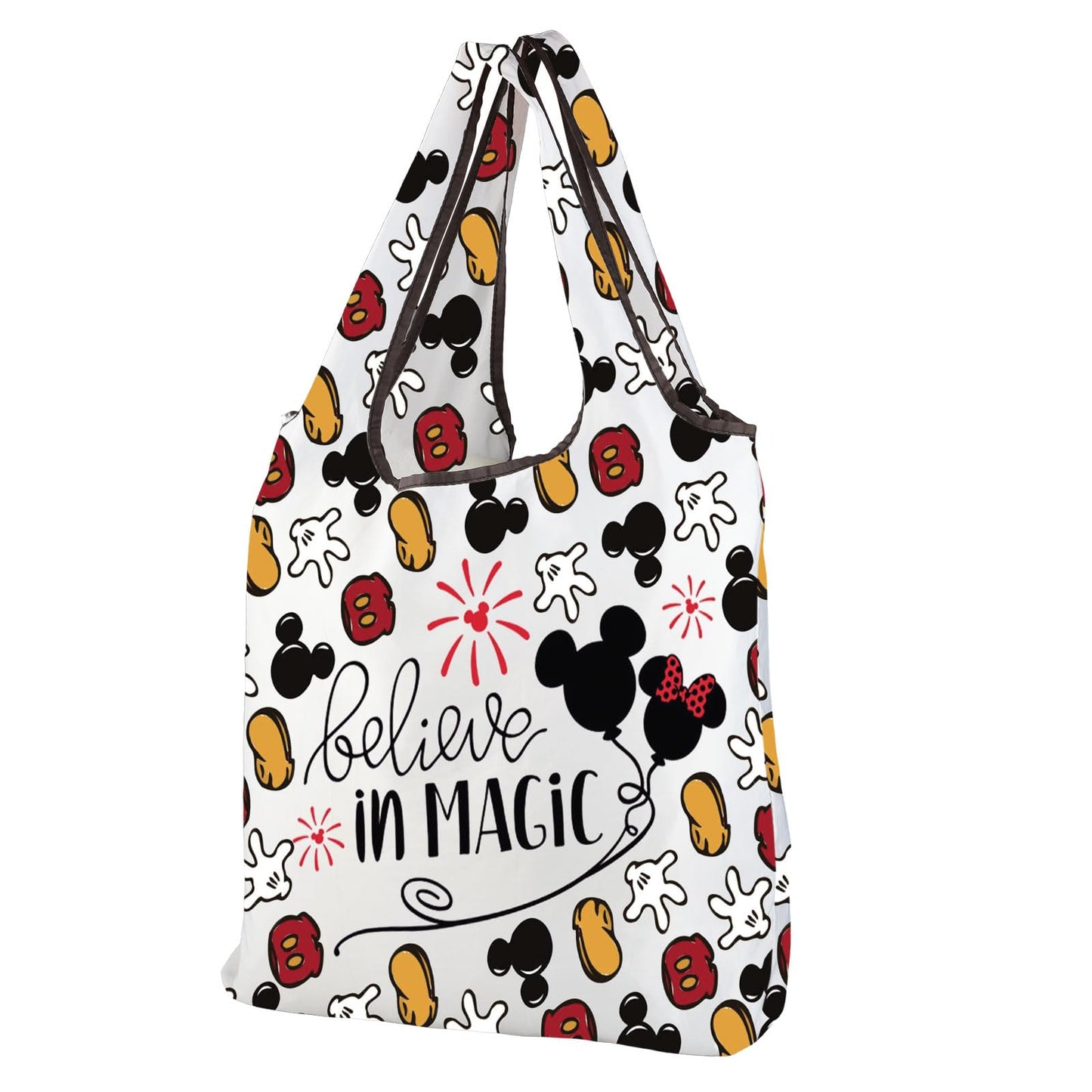 CMNIM Cartoon Mouse Foldable Tote Bag Cartoon Inspired Gift for Women Fans Friends Mouse Lover Gifts I Believe in Magic Bag (25621 i believe in F)