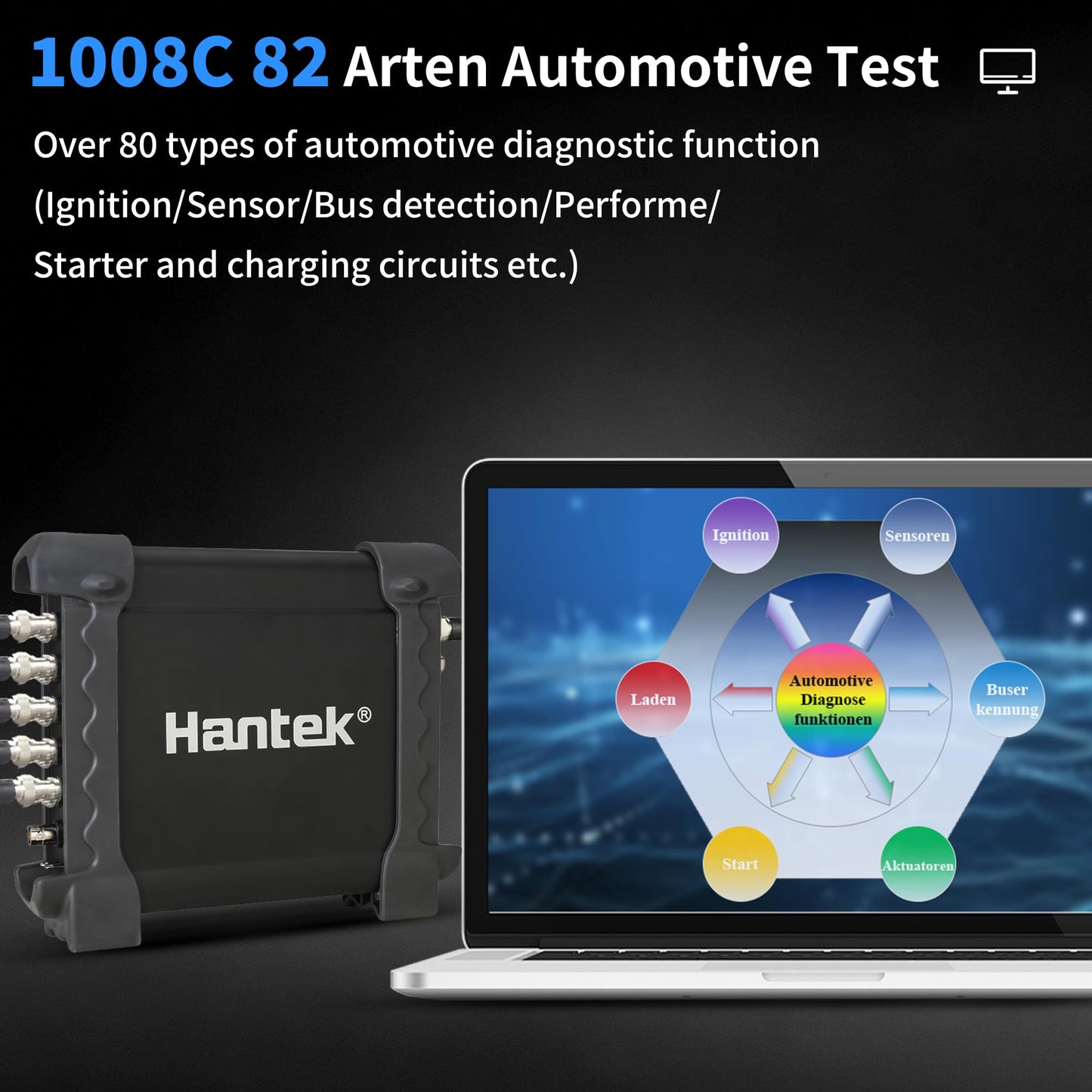 Hantek 1008C PC USB 8CH Automotive Diagnostic Digital Oscilloscope/DAQ/Programmable Generator